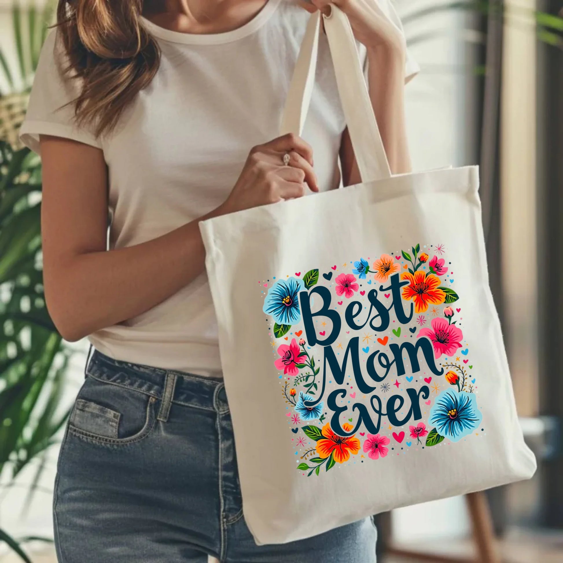 Torba dla mamy - Kwiaty - Best mom ever DM34 - StoryCups.pl