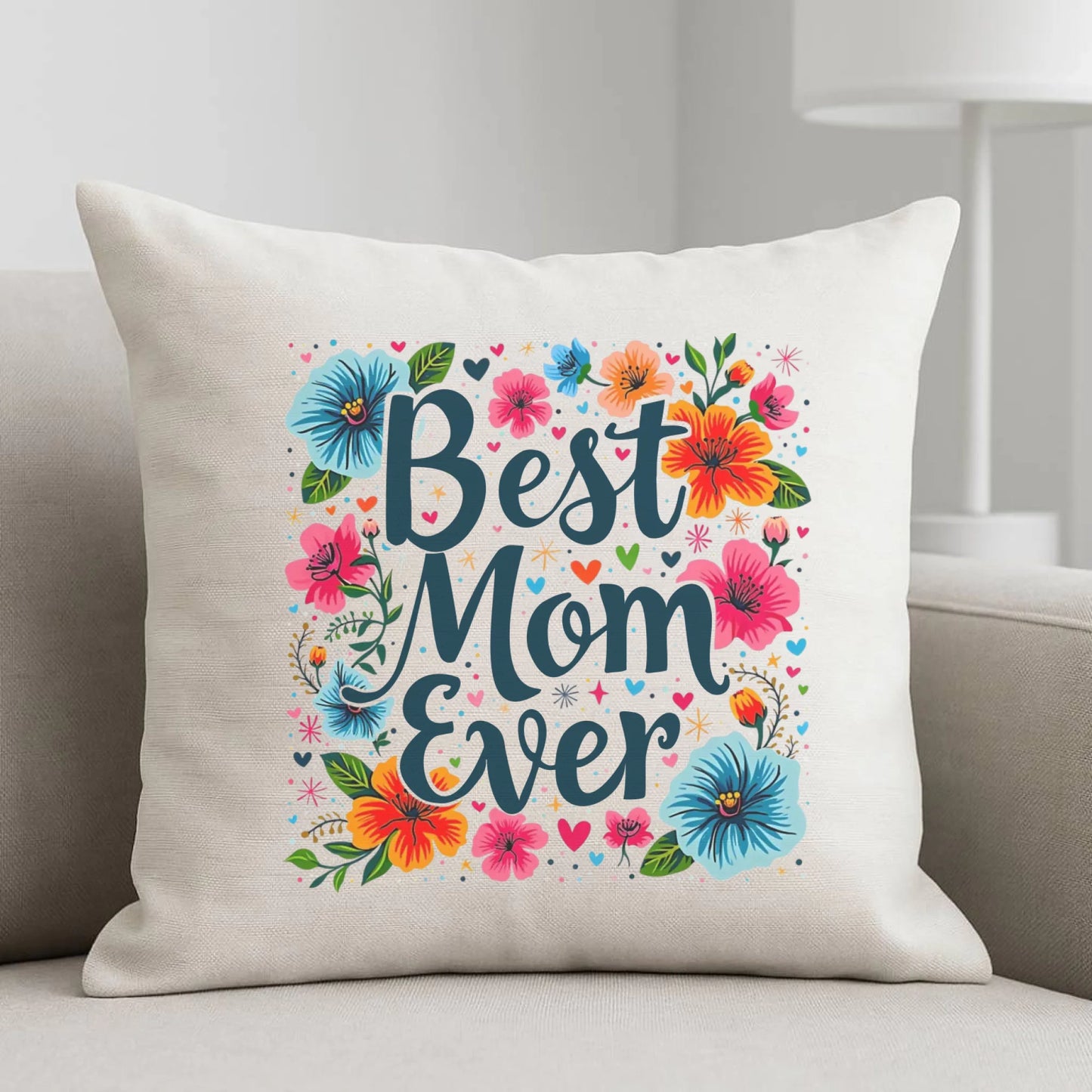 Poduszka dla mamy - Kwiaty - Best mom ever DM34 - StoryCups.pl