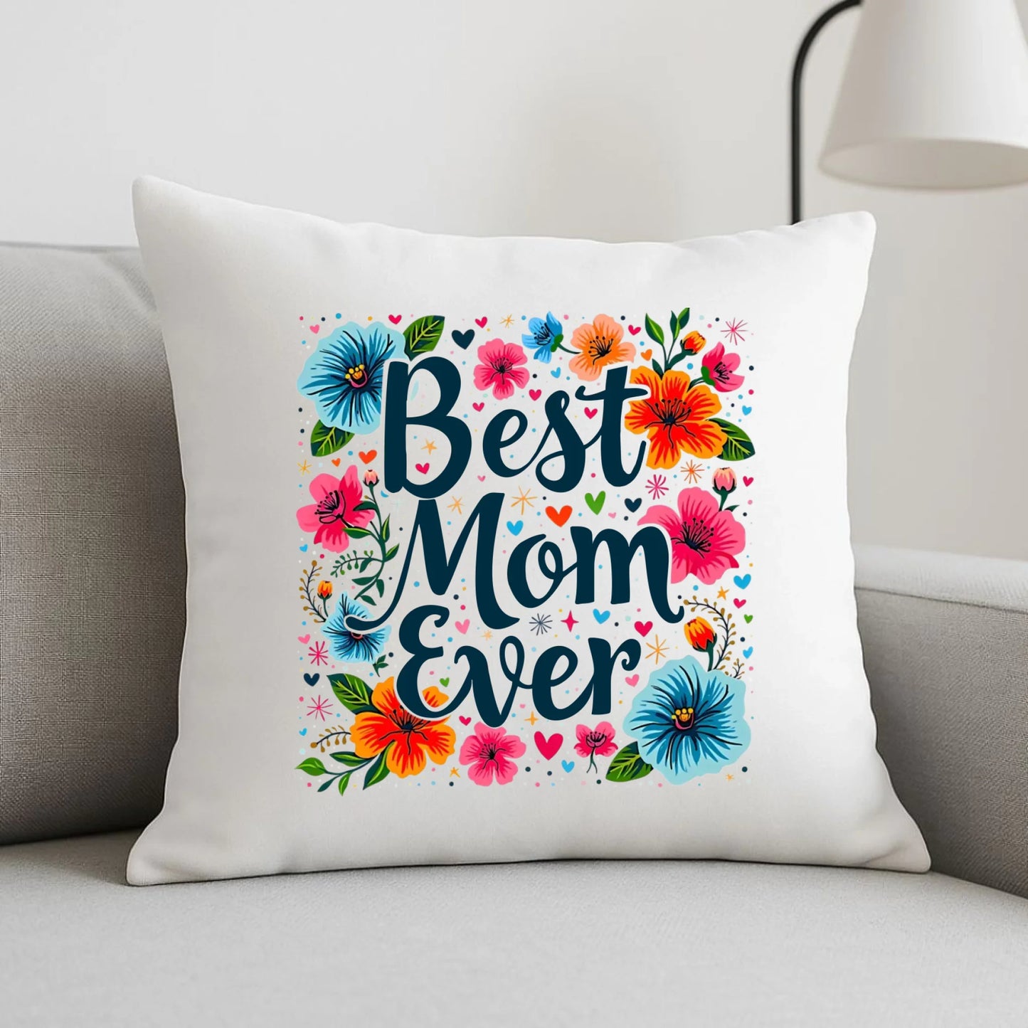 Poduszka dla mamy - Kwiaty - Best mom ever DM34 - StoryCups.pl
