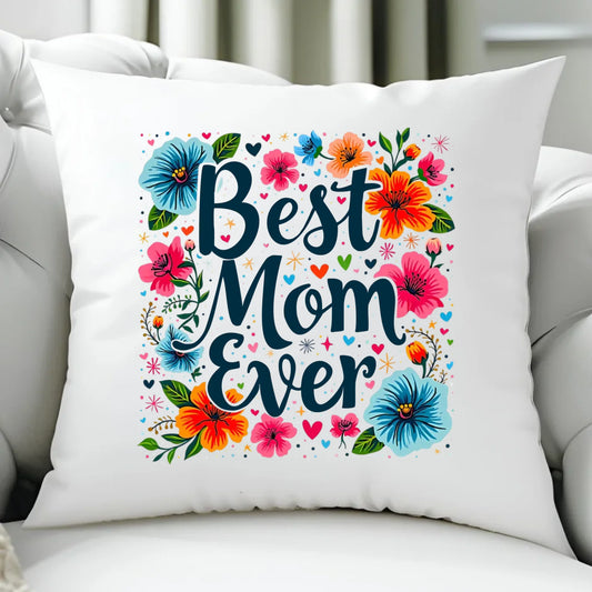 Poduszka dla mamy - Kwiaty - Best mom ever DM34 - StoryCups.pl