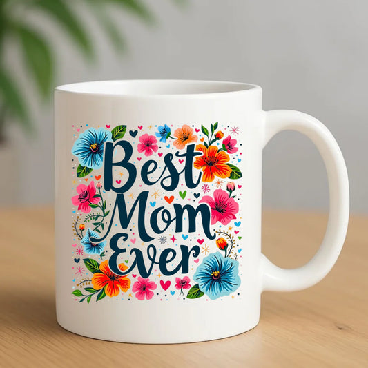Kubek dla mamy - Kwiaty - Best mom ever DM34 - StoryCups.pl