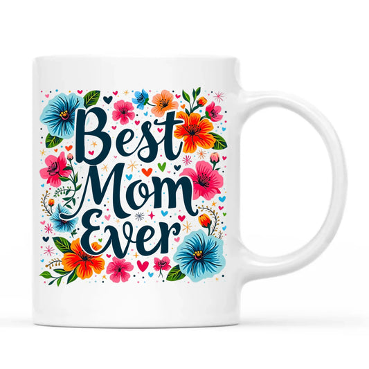 Kubek dla mamy - Kwiaty - Best mom ever DM34 - StoryCups.pl