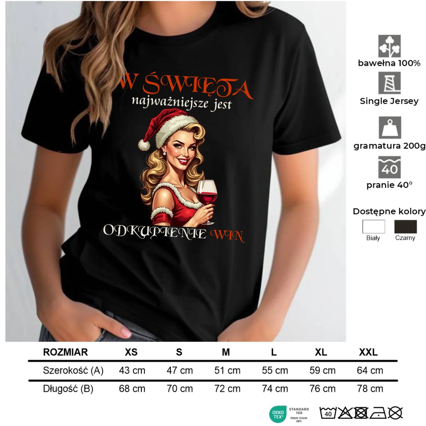 Koszulka damska świąteczna - Odkupienie win BN04 - StoryCups.pl