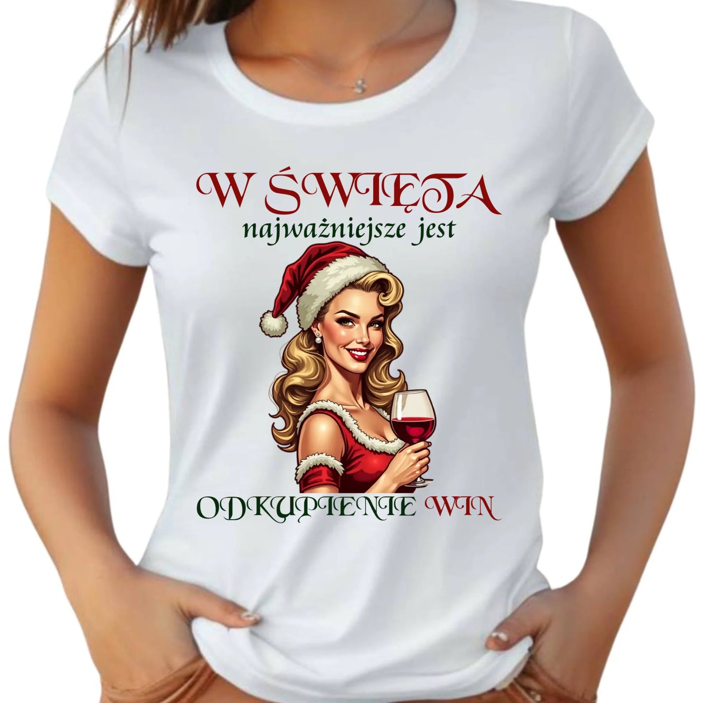 Koszulka damska świąteczna - Odkupienie win BN04 - StoryCups.pl