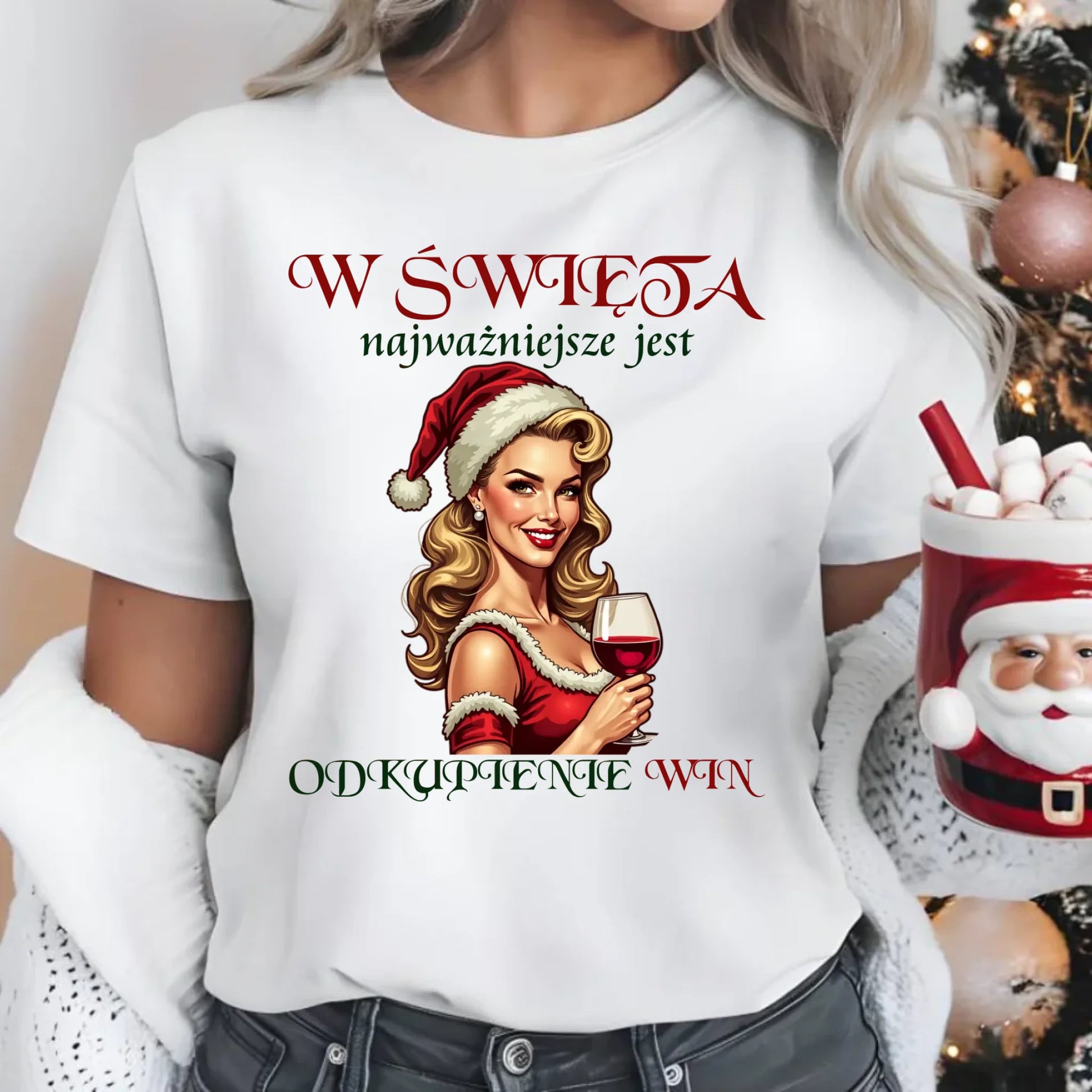 Koszulka damska świąteczna - Odkupienie win BN04 - StoryCups.pl