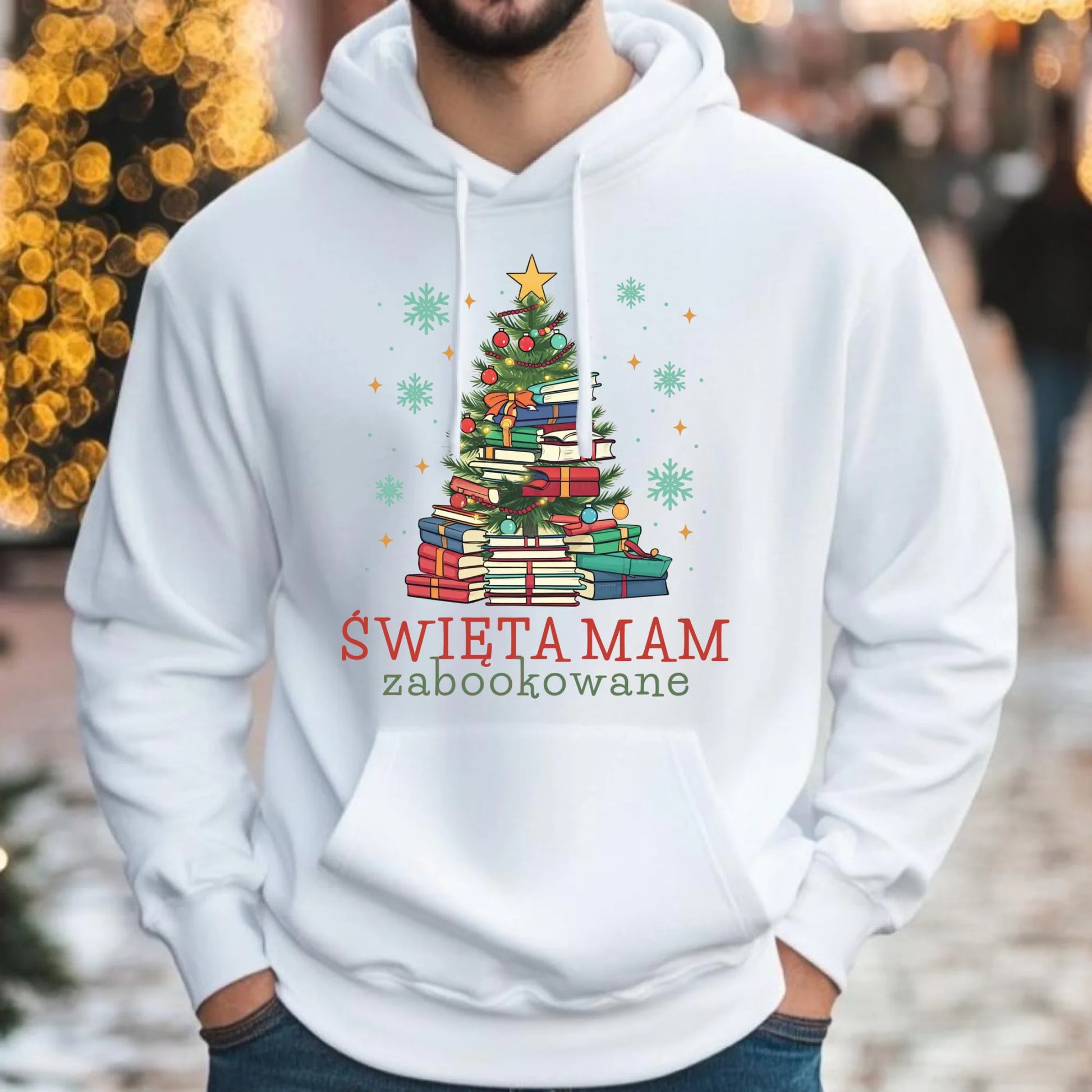 Bluza męska z kapturem świąteczna - Święta mam zabookowane BN05 - StoryCups.pl