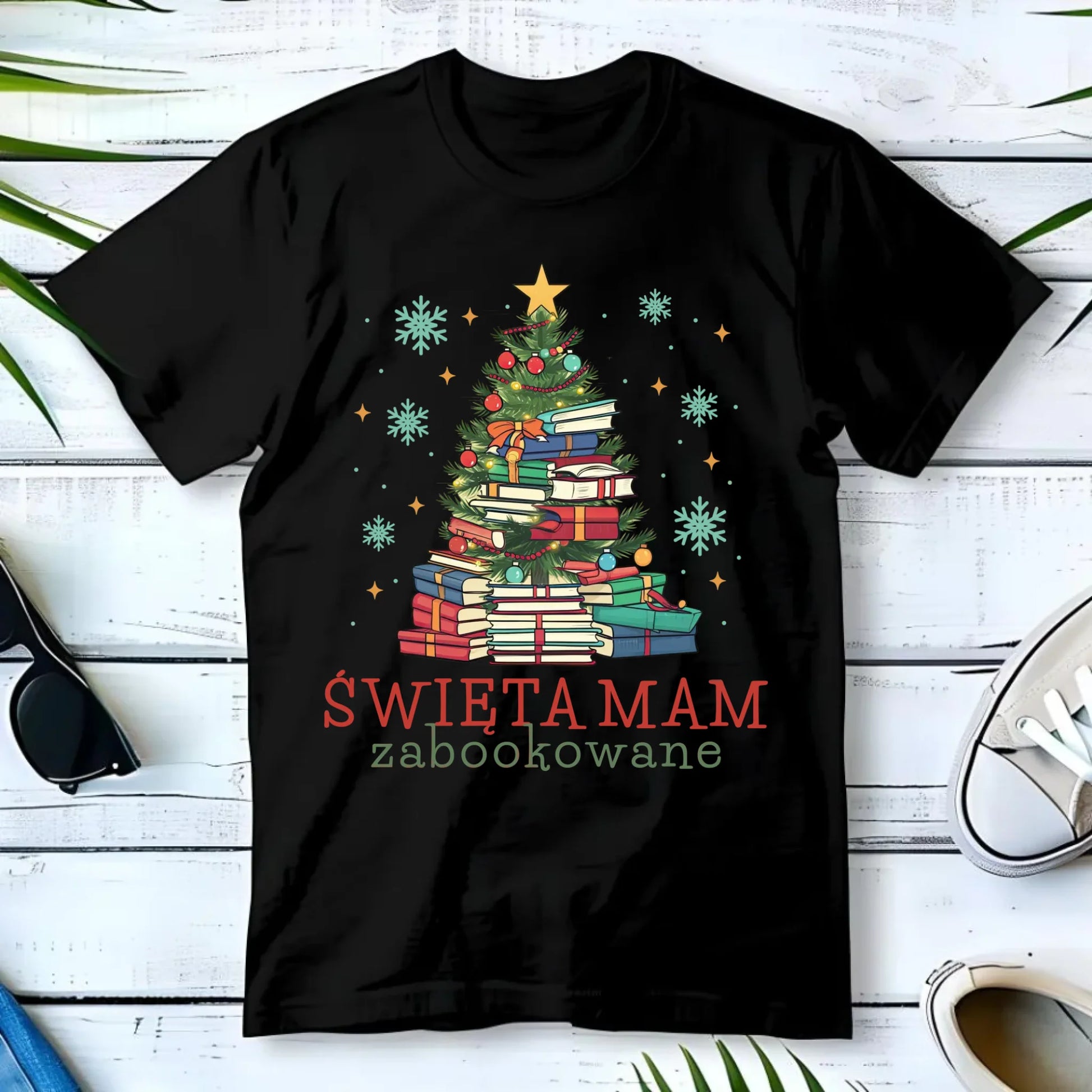 Koszulka męska świąteczna - Święta mam zabookowane BN05 - StoryCups.pl