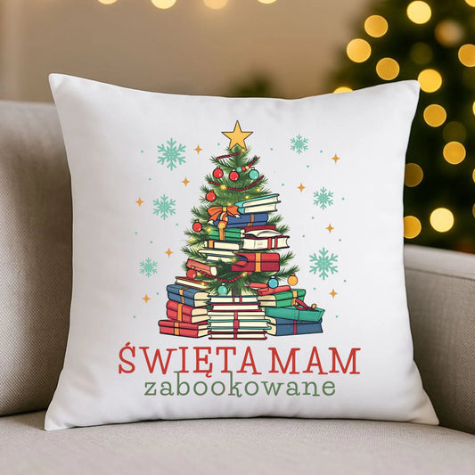 Poduszka świąteczna - Święta mam zabookowane BN05 - StoryCups.pl