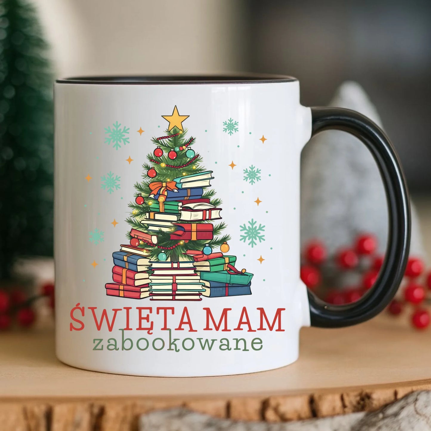 Kubek świąteczny - Święta mam zabookowane BN05 - StoryCups.pl