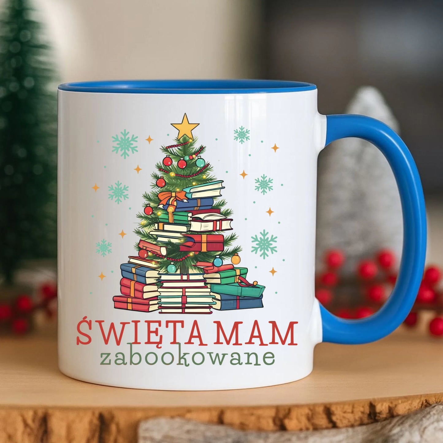 Kubek świąteczny - Święta mam zabookowane BN05 - StoryCups.pl