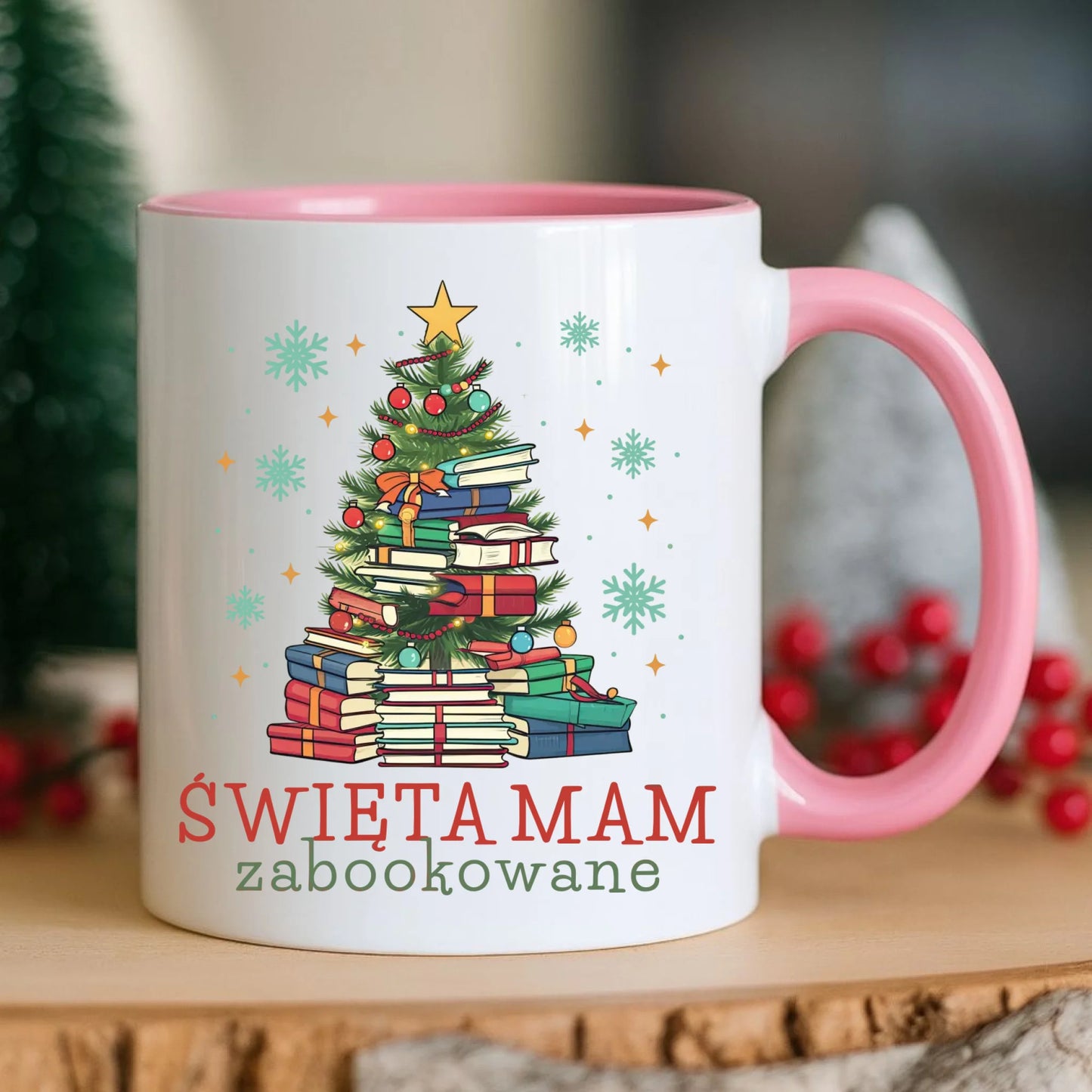 Kubek świąteczny - Święta mam zabookowane BN05 - StoryCups.pl