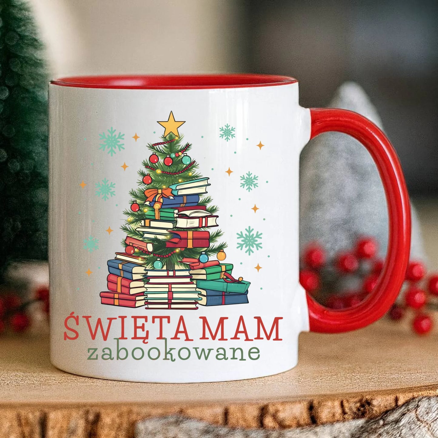 Kubek świąteczny - Święta mam zabookowane BN05 - StoryCups.pl