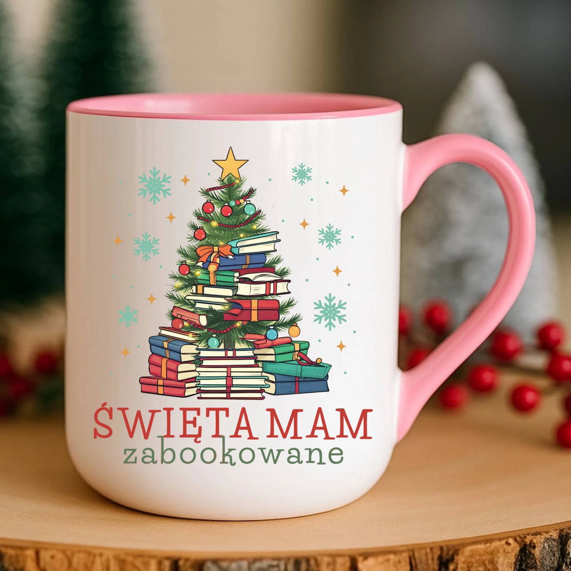 Kubek elegant świąteczny - Święta mam zabookowane BN05 - StoryCups.pl