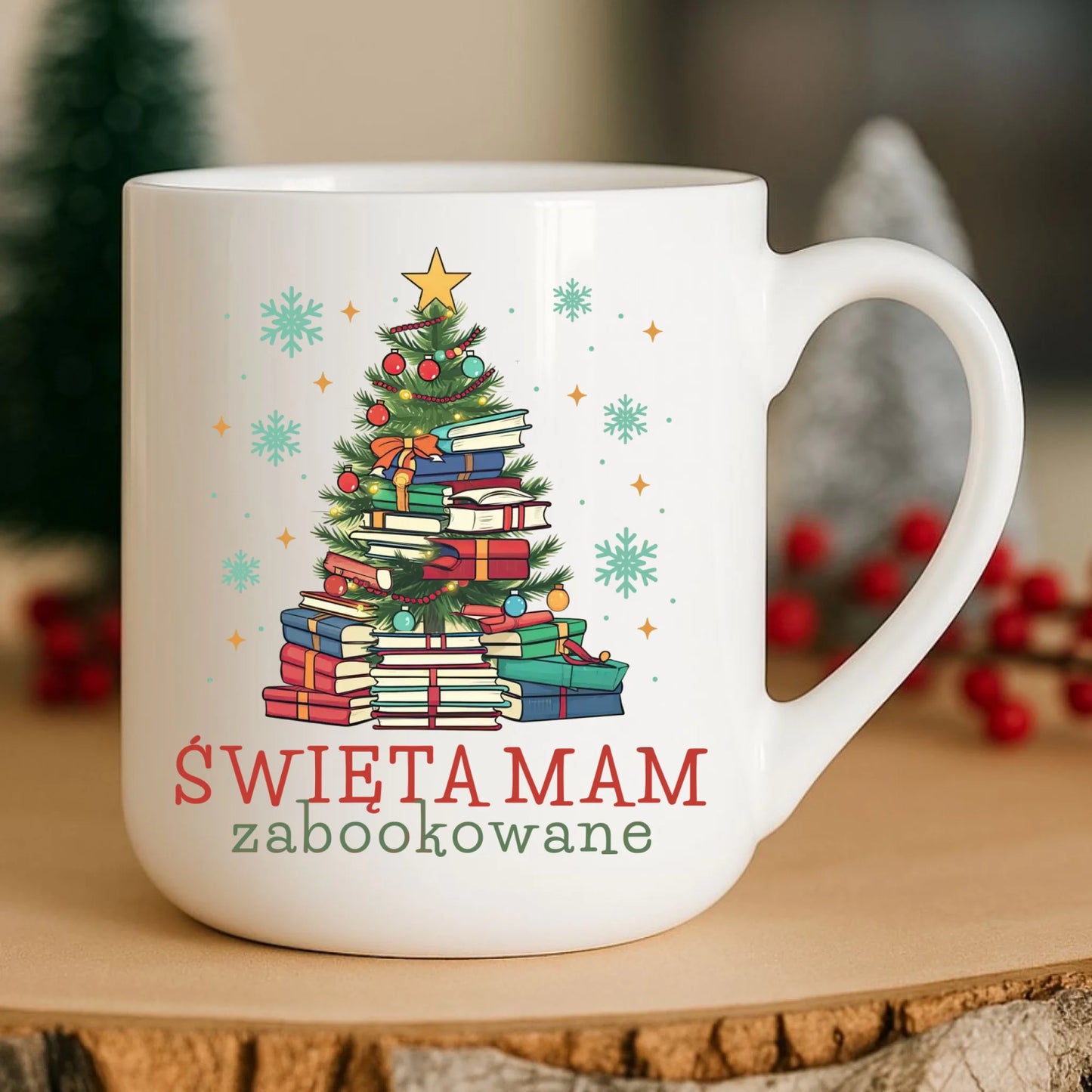 Kubek elegant świąteczny - Święta mam zabookowane BN05 - StoryCups.pl