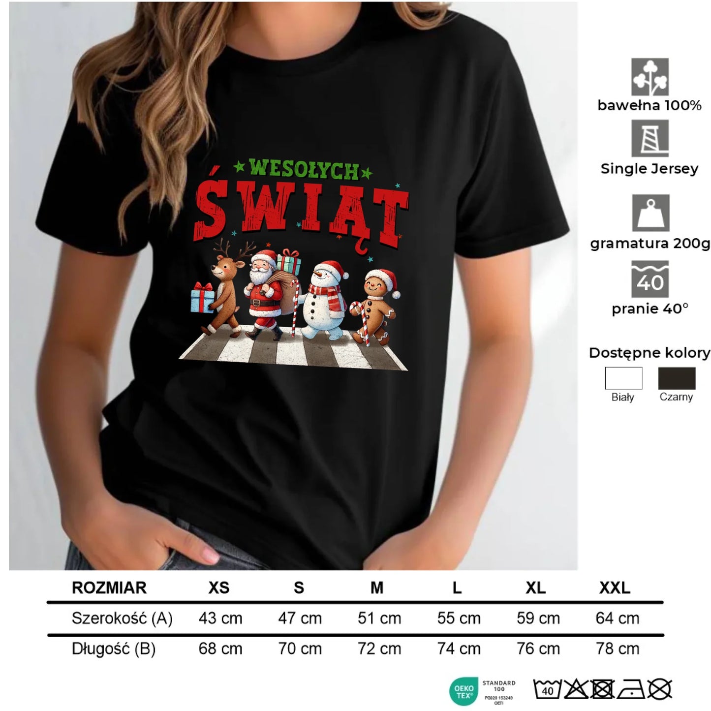 Koszulka damska świąteczna - Wesołych Świąt BN06 - StoryCups.pl