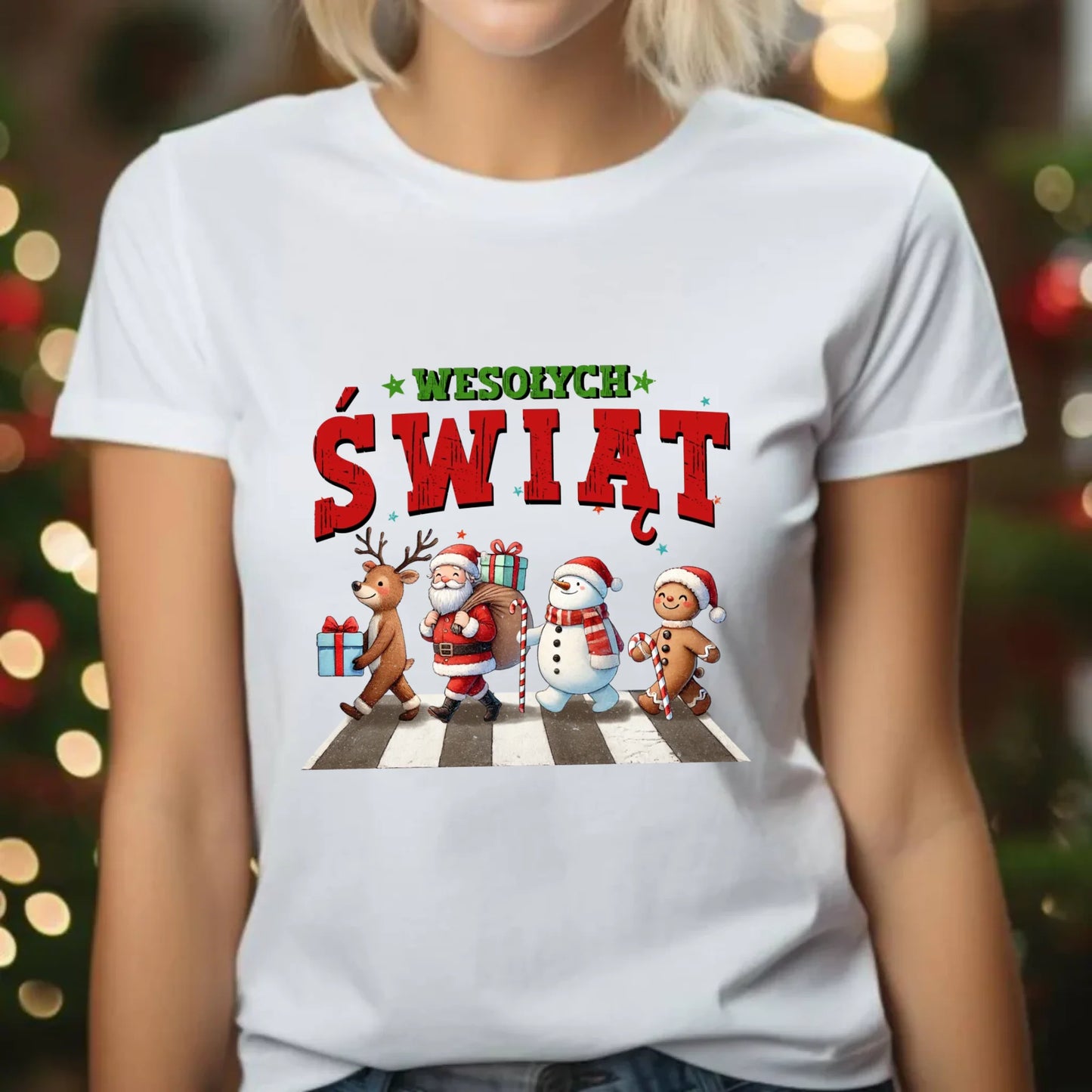 Koszulka damska świąteczna - Wesołych Świąt BN06 - StoryCups.pl