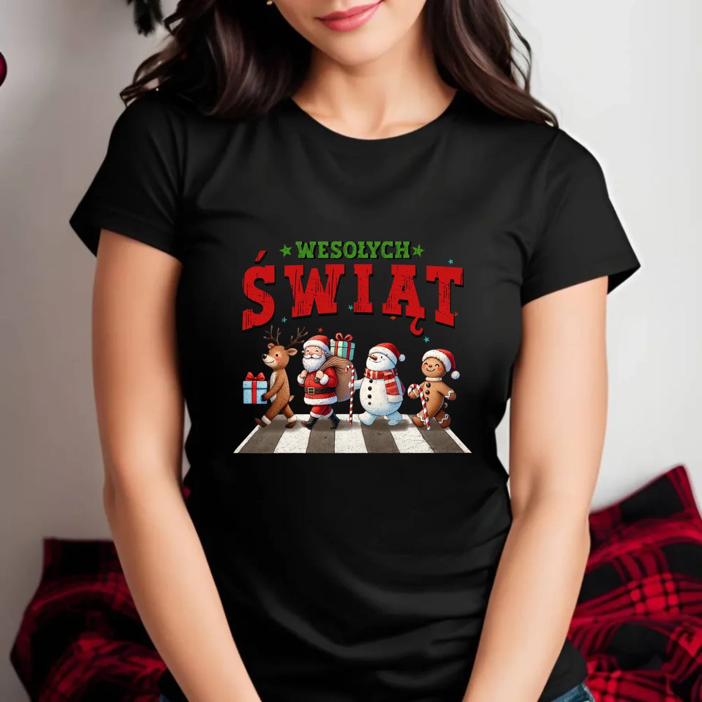 Koszulka damska świąteczna - Wesołych Świąt BN06 - StoryCups.pl