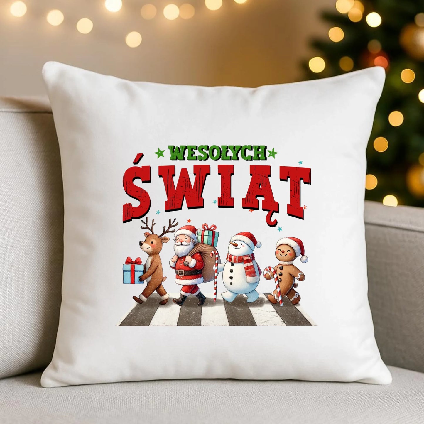 Poduszka świąteczna - Wesołych Świąt BN06 - StoryCups.pl