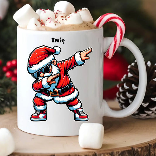 Kubek świąteczny z Mikołajem - na Mikołajki - personalizowany BN136