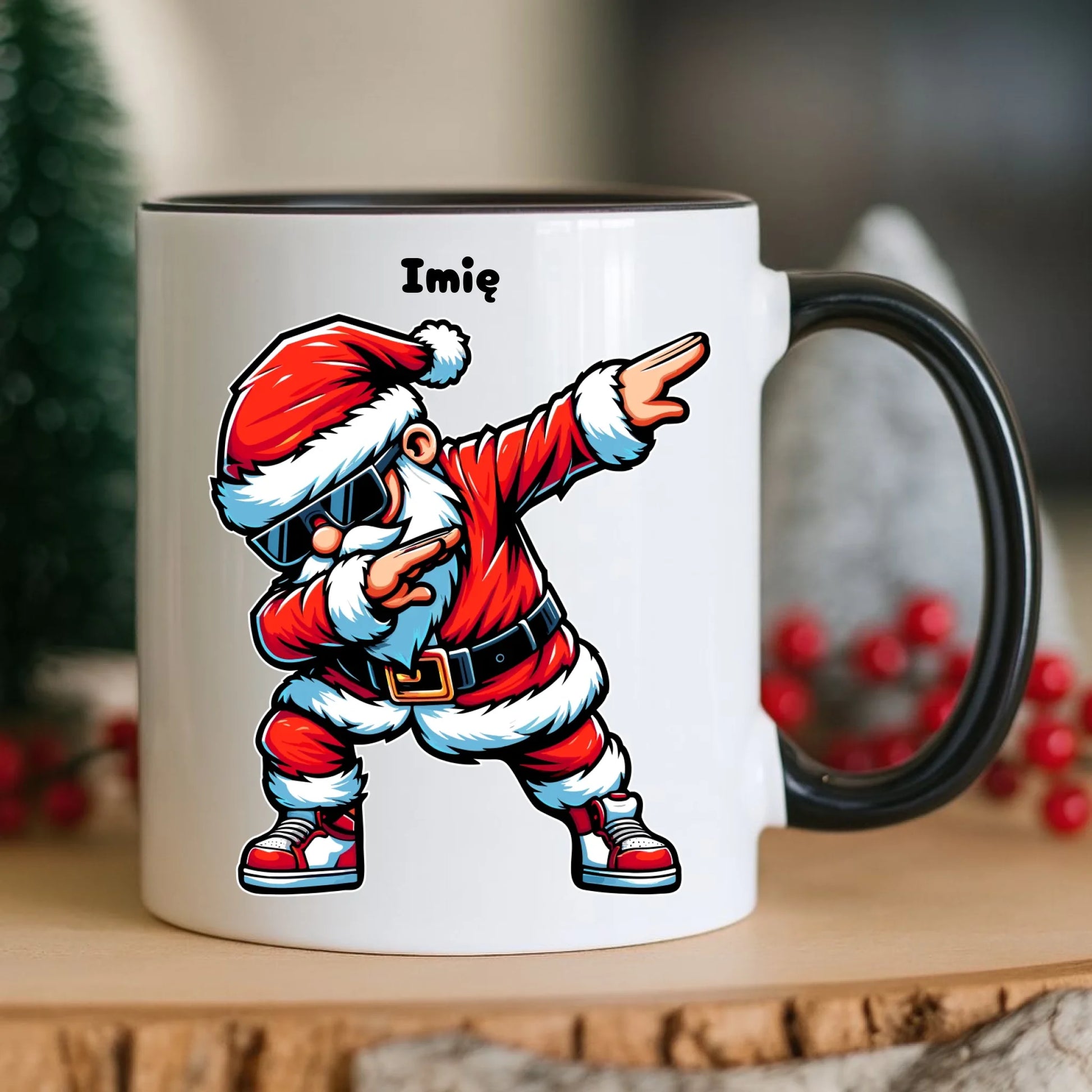 Kubek świąteczny z Mikołajem - na Mikołajki - personalizowany BN136 - StoryCups.pl