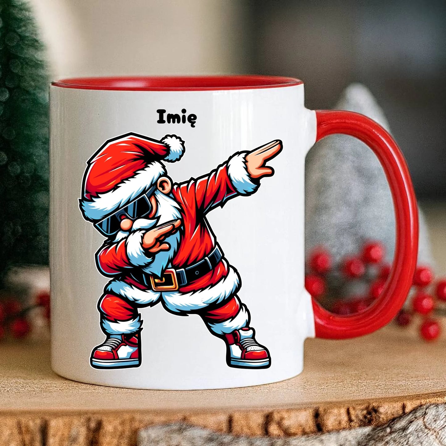 Kubek świąteczny z Mikołajem - na Mikołajki - personalizowany BN136 - StoryCups.pl