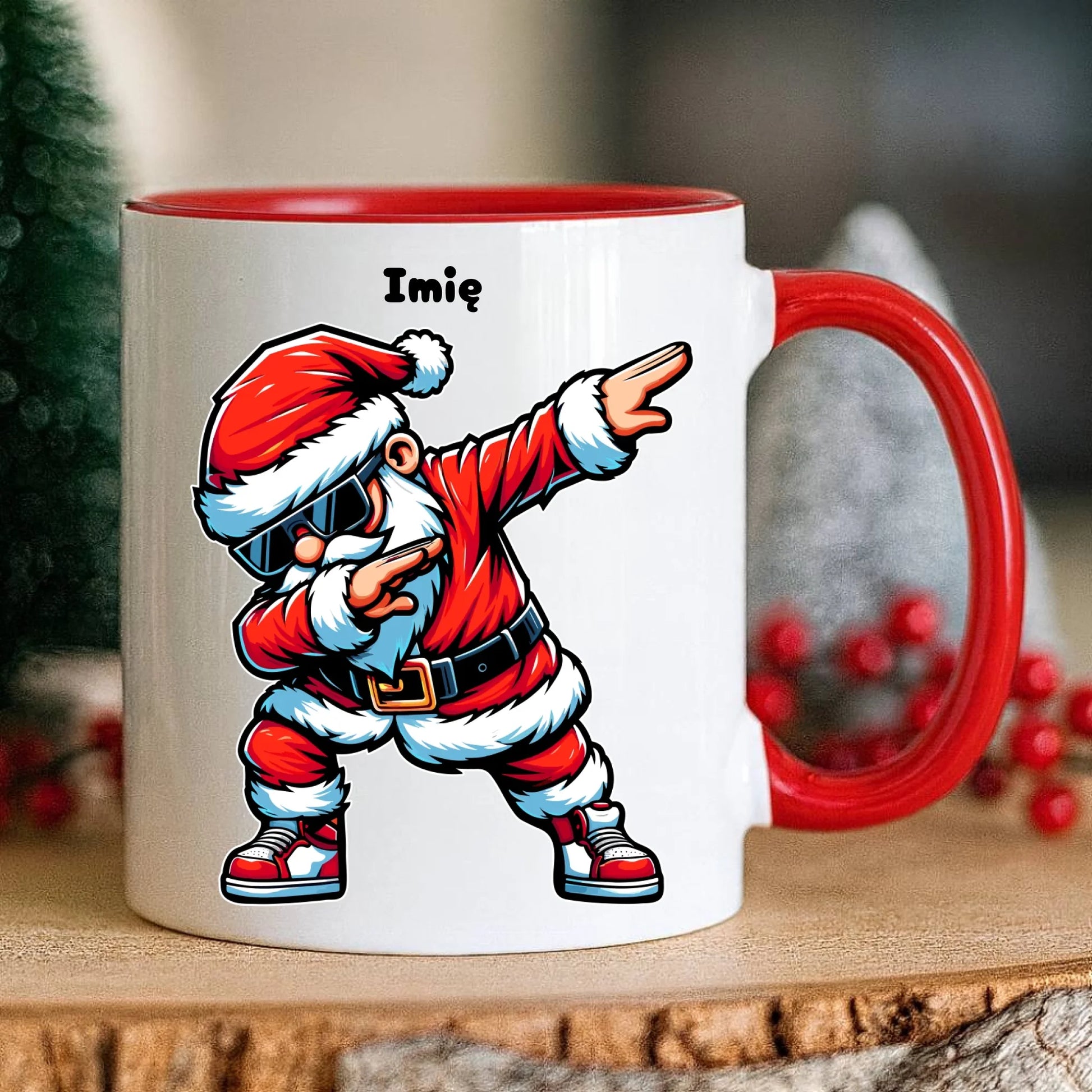 Kubek świąteczny z Mikołajem - na Mikołajki - personalizowany BN136 - StoryCups.pl