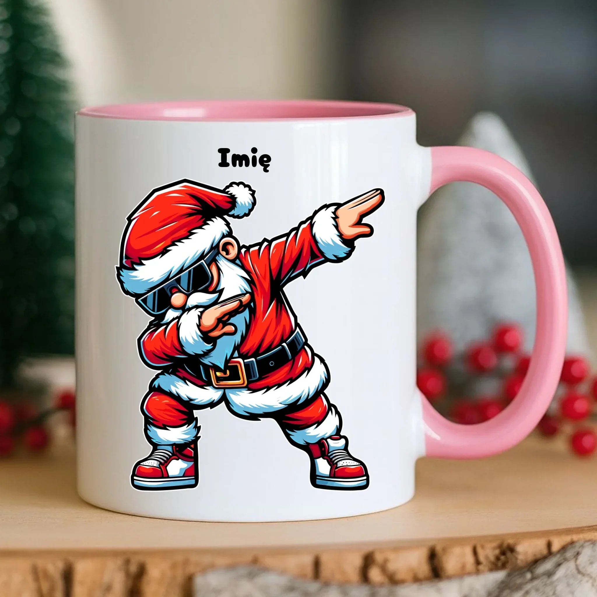 Kubek świąteczny z Mikołajem - na Mikołajki - personalizowany BN136 - StoryCups.pl