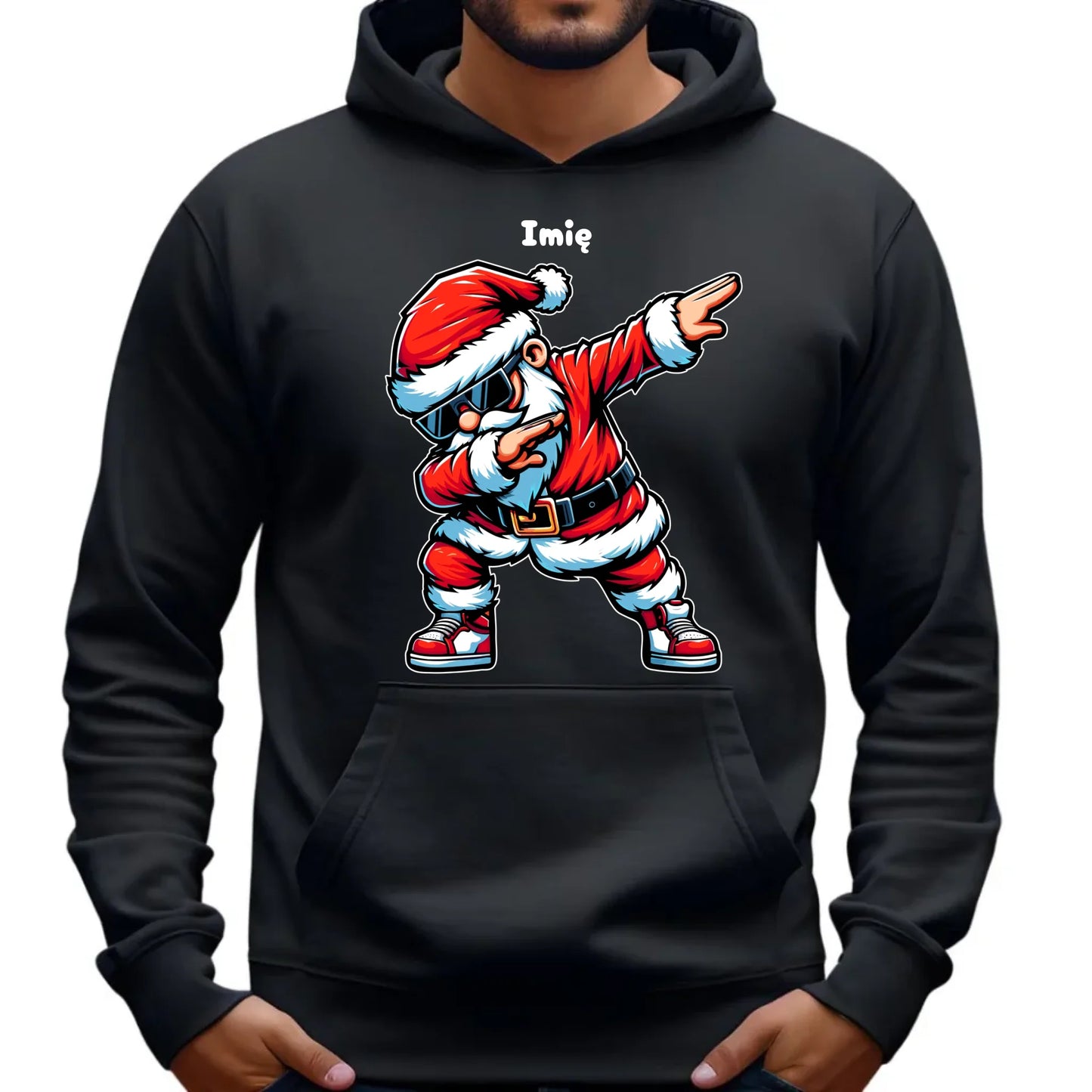 Bluza męska z kapturem świąteczna - Mikołaj - na Mikołajki - personalizowana BN136 - StoryCups.pl