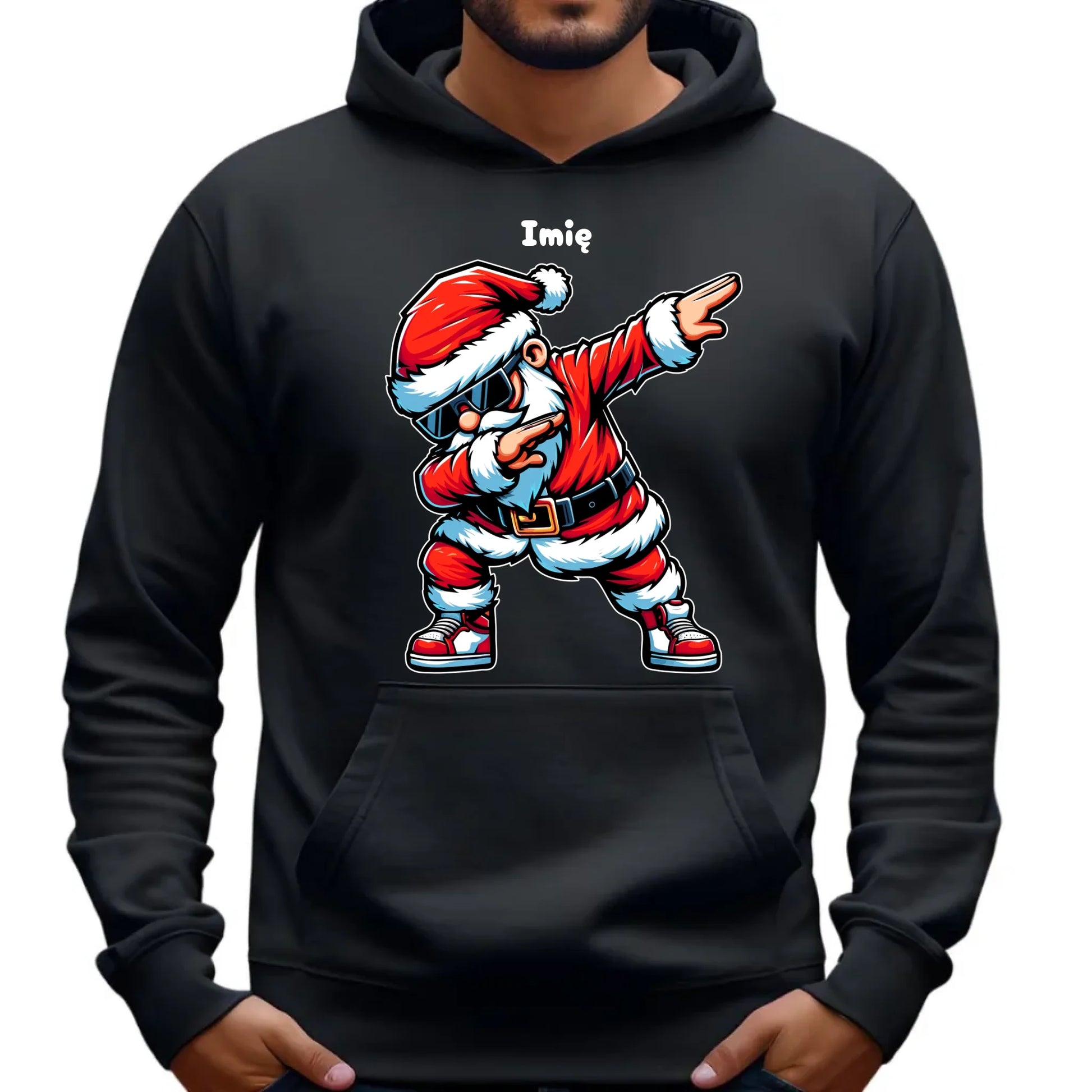 Bluza męska z kapturem świąteczna - Mikołaj - na Mikołajki - personalizowana BN136 - StoryCups.pl