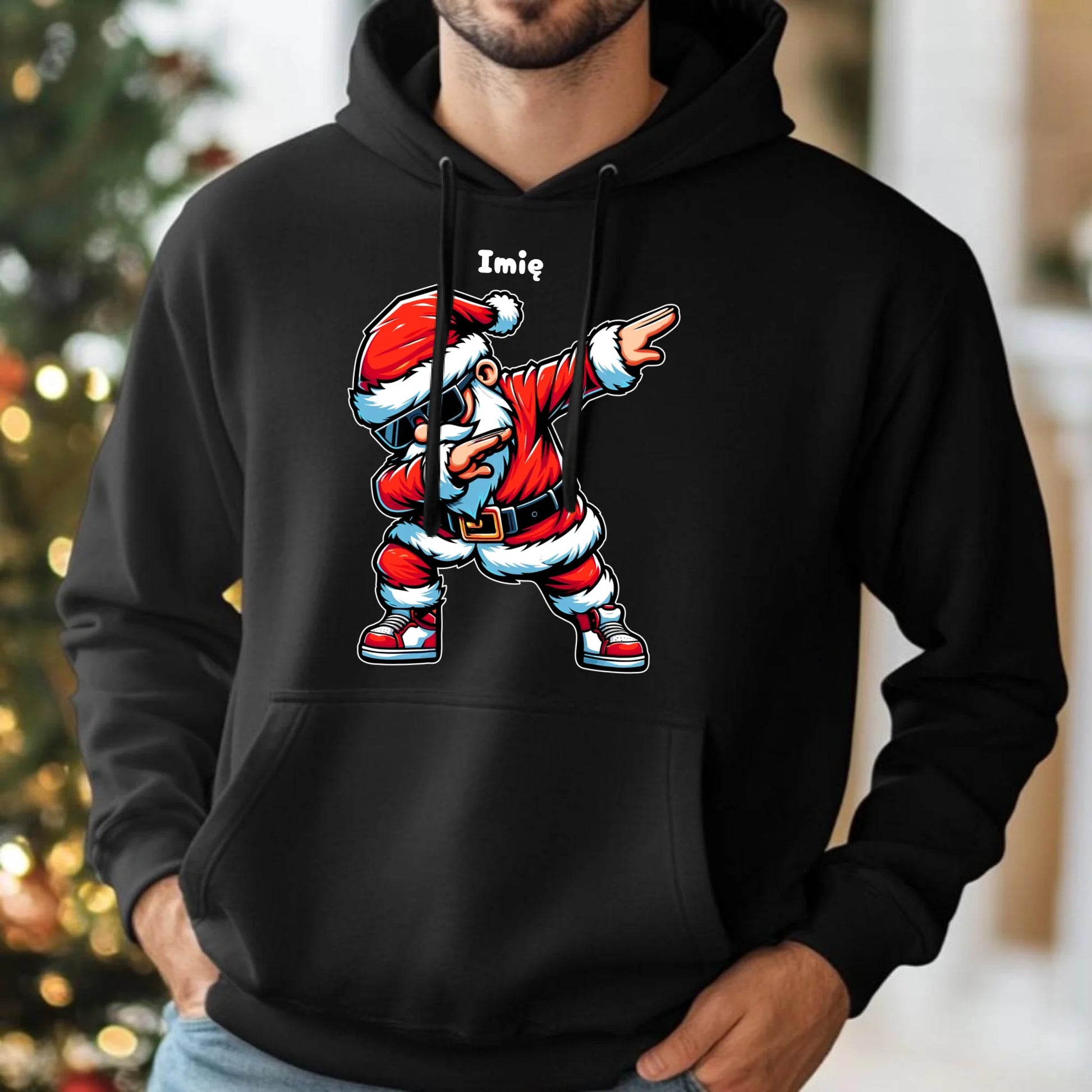 Bluza męska z kapturem świąteczna - Mikołaj - na Mikołajki - personalizowana BN136 - StoryCups.pl