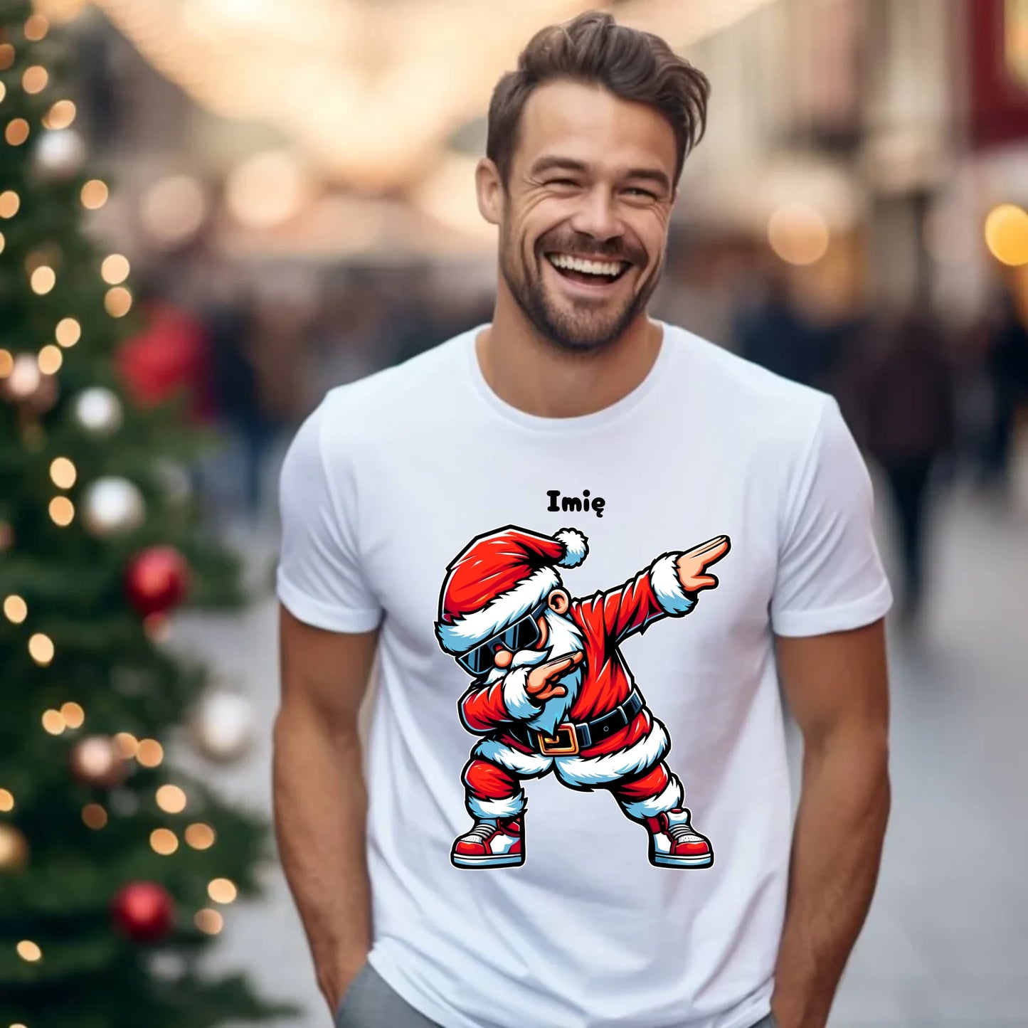 Koszulka męska świąteczna - Mikołaj - na Mikołajki - personalizowana BN136 - StoryCups.pl