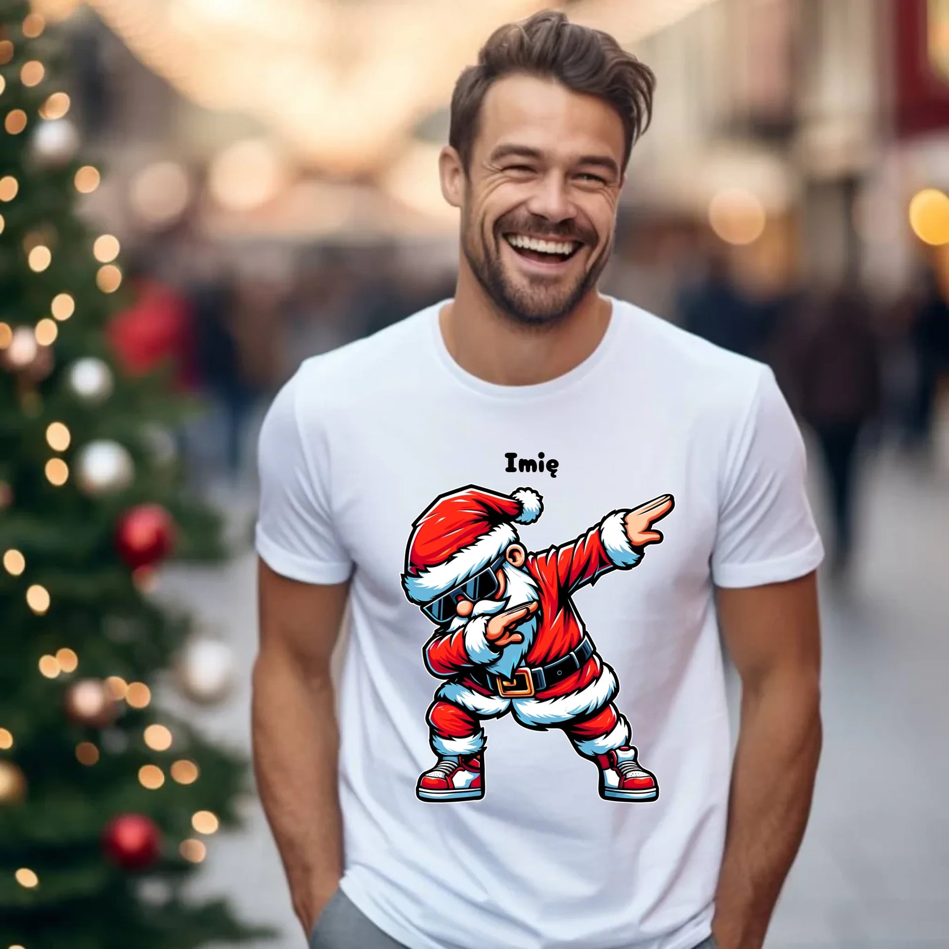 Koszulka męska świąteczna - Mikołaj - na Mikołajki - personalizowana BN136 - StoryCups.pl