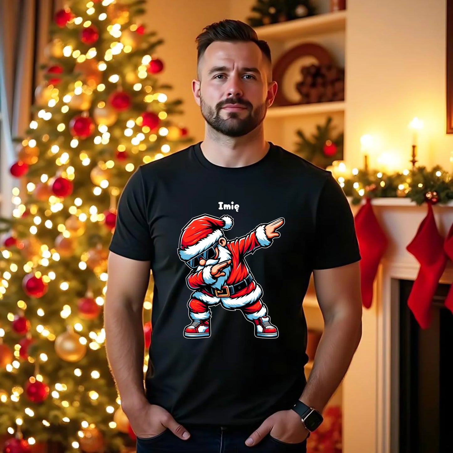 Koszulka męska świąteczna - Mikołaj - na Mikołajki - personalizowana BN136 - StoryCups.pl