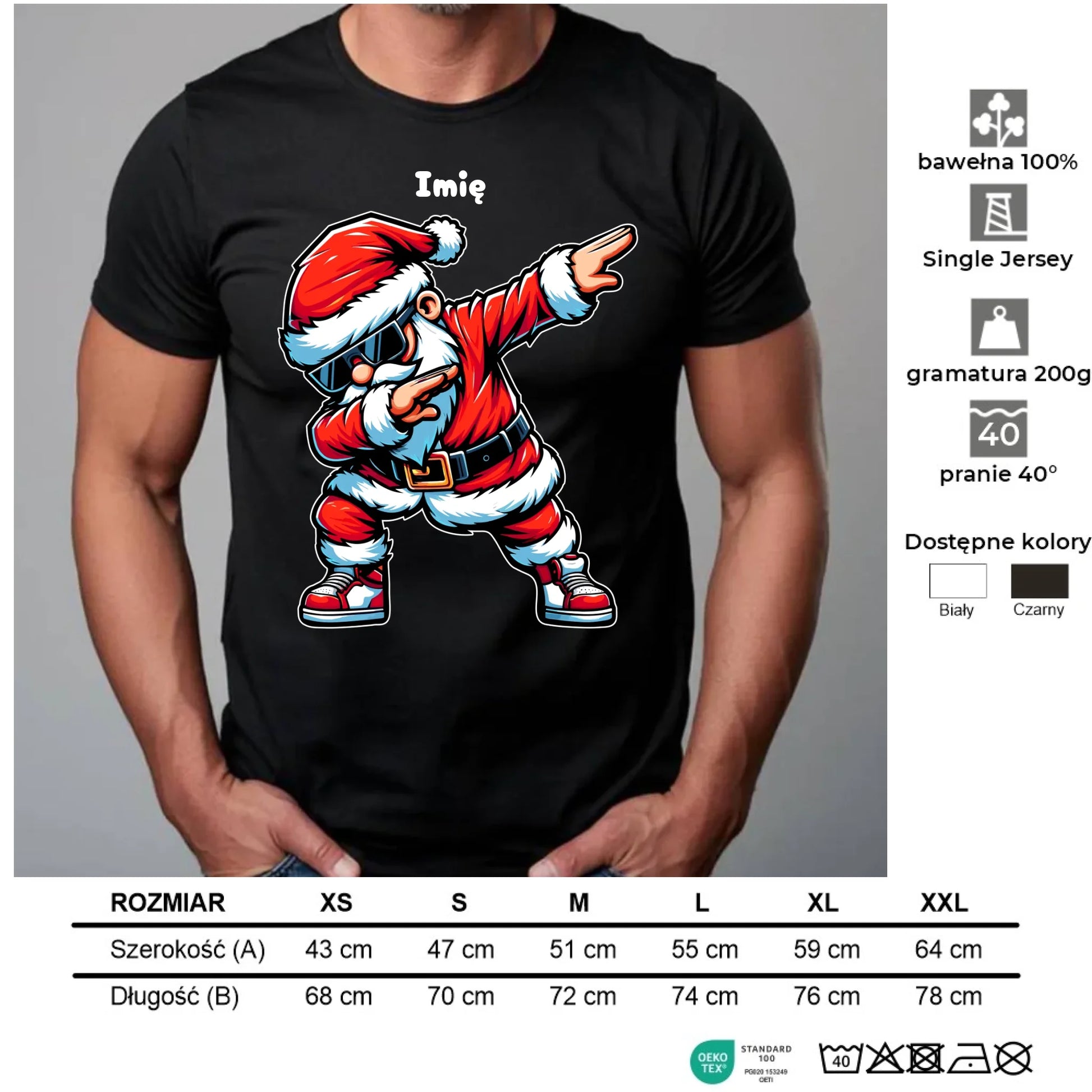 Koszulka męska świąteczna - Mikołaj - na Mikołajki - personalizowana BN136 - StoryCups.pl