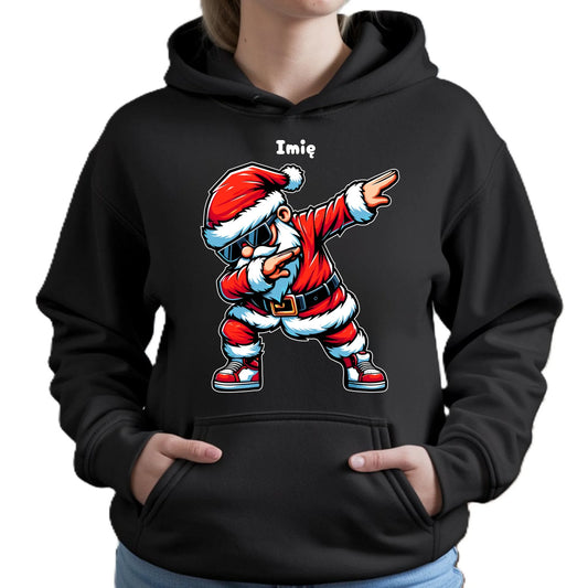 Bluza damska z kapturem świąteczna - Mikołaj - na Mikołajki - personalizowana BN136 - StoryCups.pl