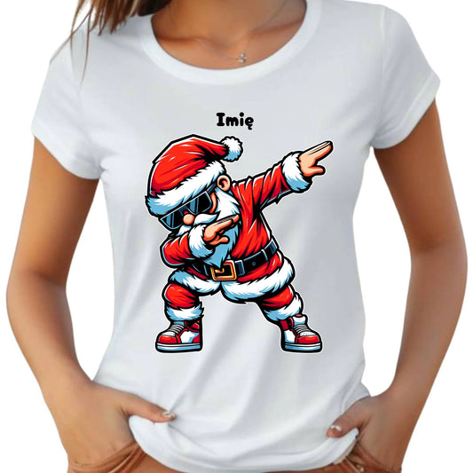 Koszulka damska świąteczna - Mikołaj - na Mikołajki - personalizowana BN136 - StoryCups.pl