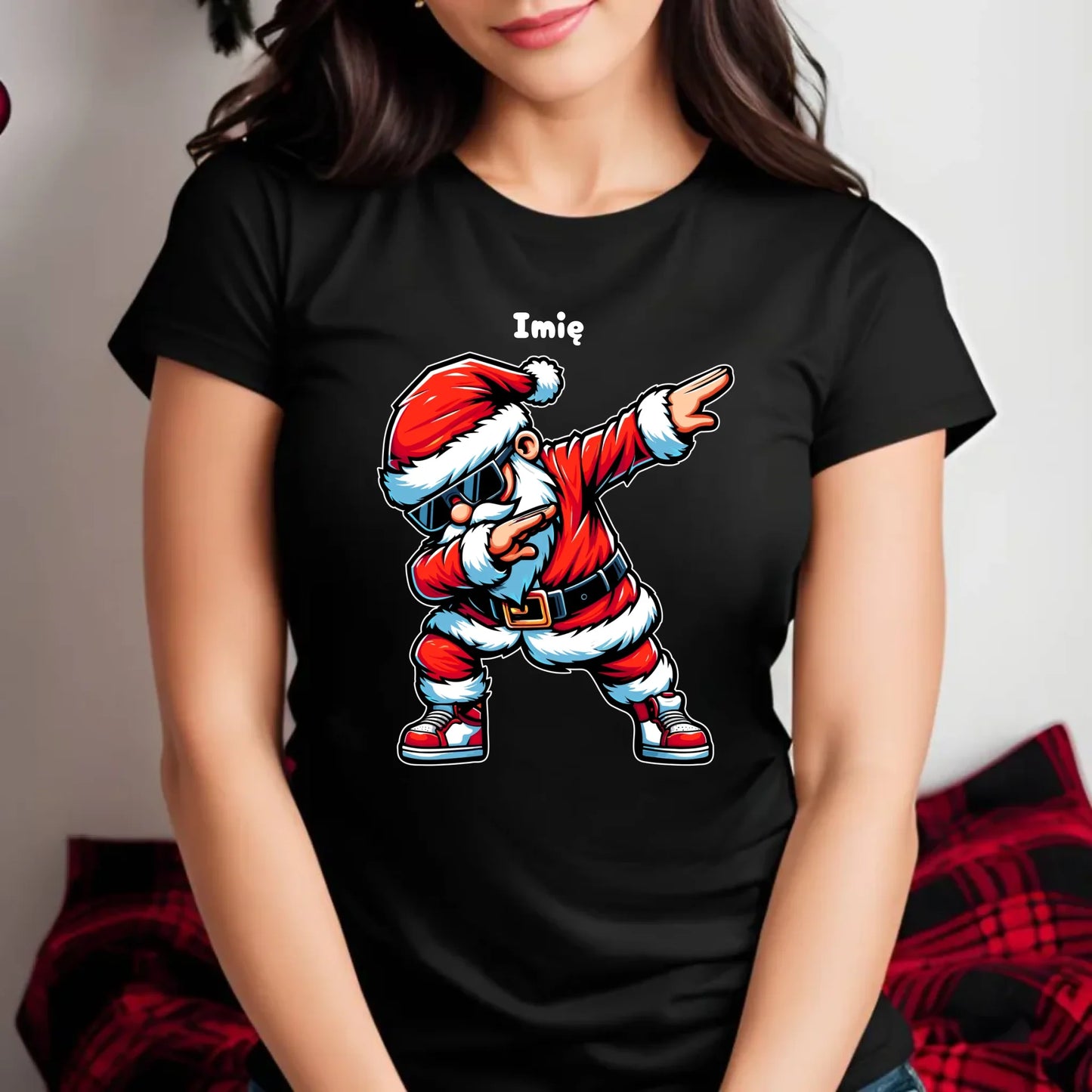 Koszulka damska świąteczna - Mikołaj - na Mikołajki - personalizowana BN136 - StoryCups.pl