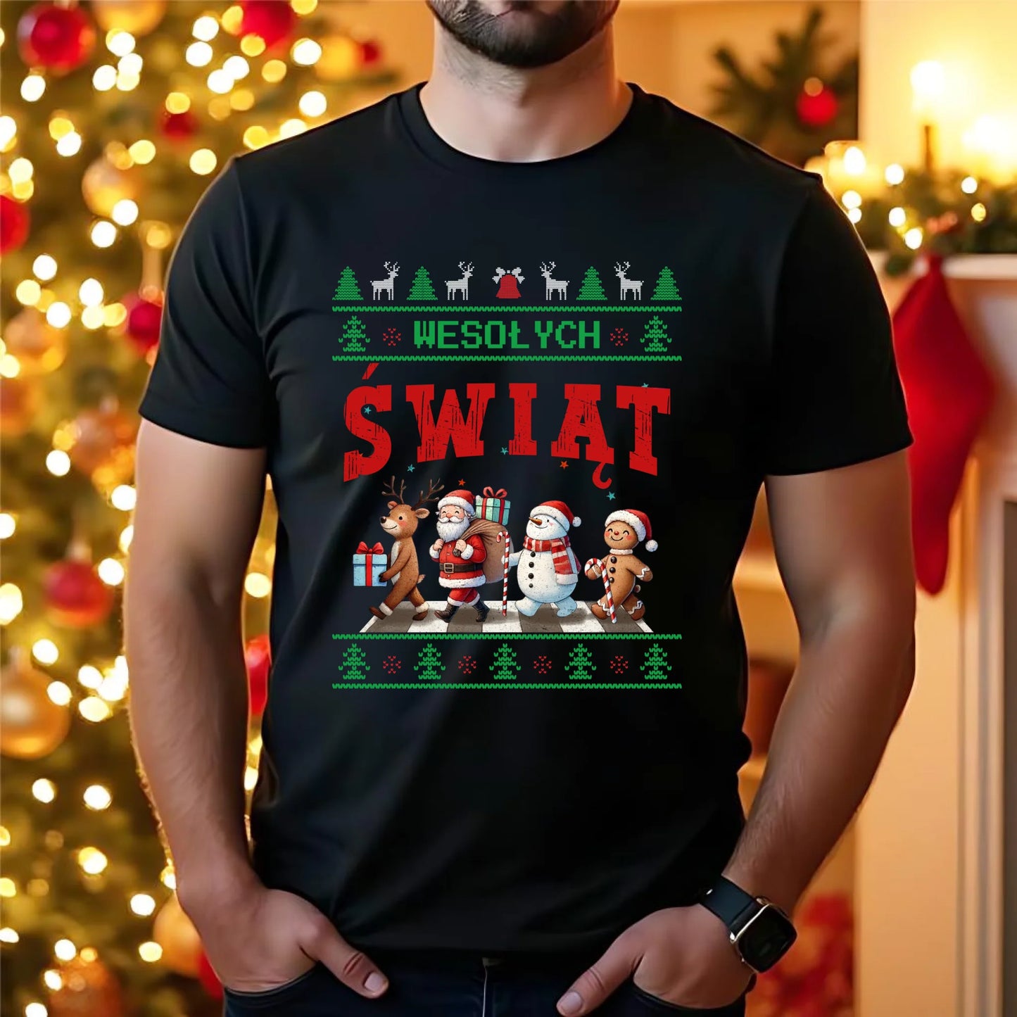 Koszulka męska świąteczna - Wesołych Świąt BN06 - StoryCups.pl