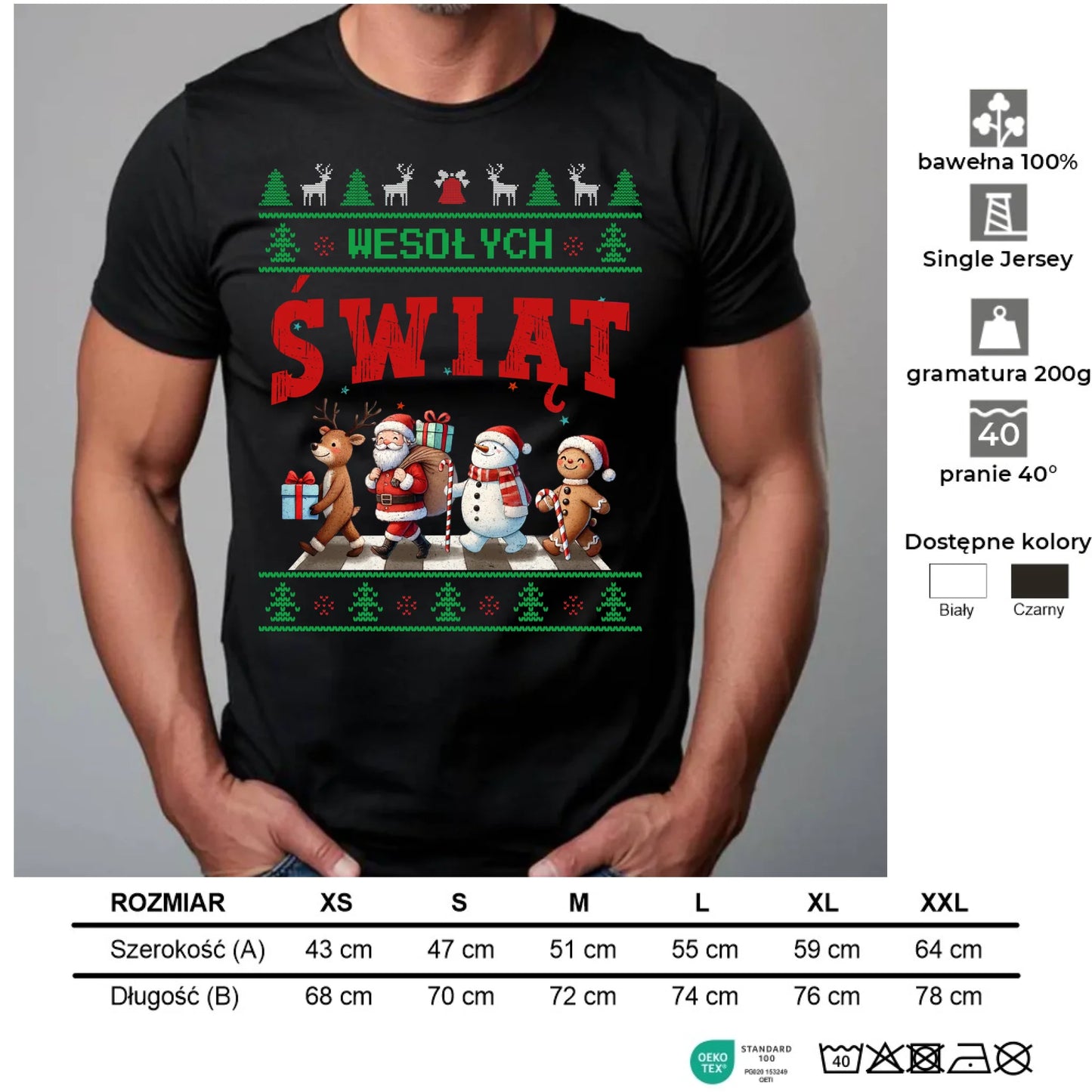 Koszulka męska świąteczna - Wesołych Świąt BN06 - StoryCups.pl