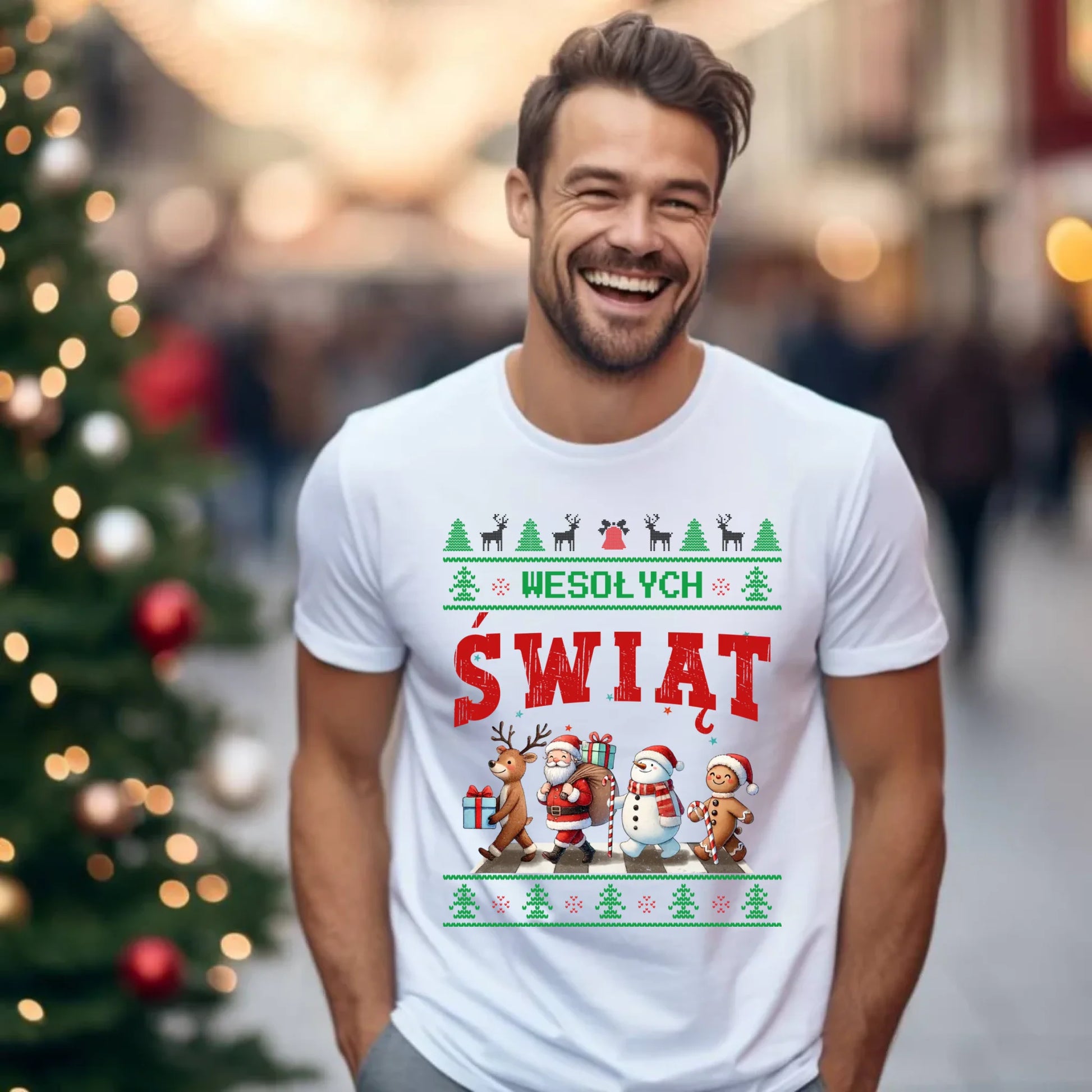 Koszulka męska świąteczna - Wesołych Świąt BN06 - StoryCups.pl