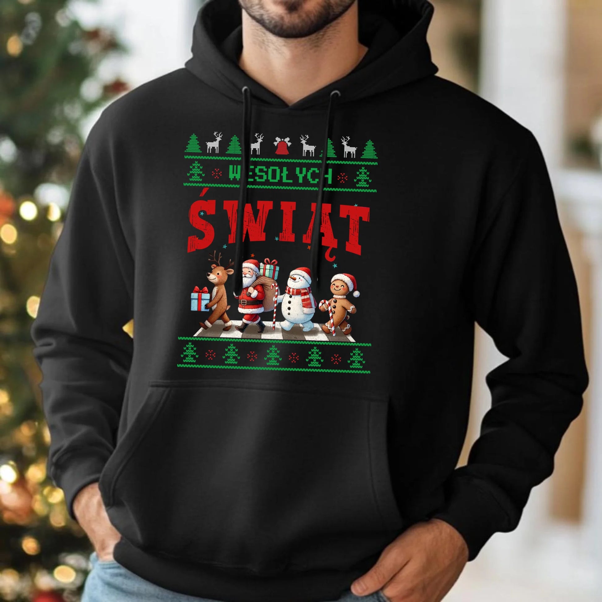 Bluza męska z kapturem świąteczna - Wesołych Świąt BN06 - StoryCups.pl