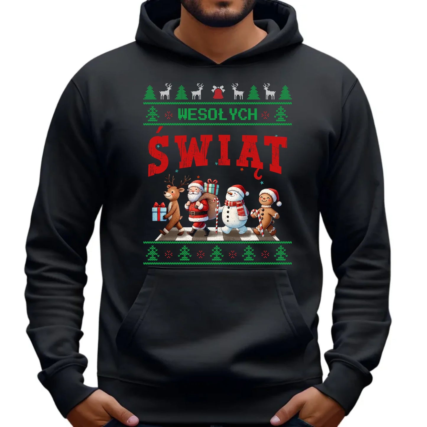 Bluza męska z kapturem świąteczna - Wesołych Świąt BN06 - StoryCups.pl