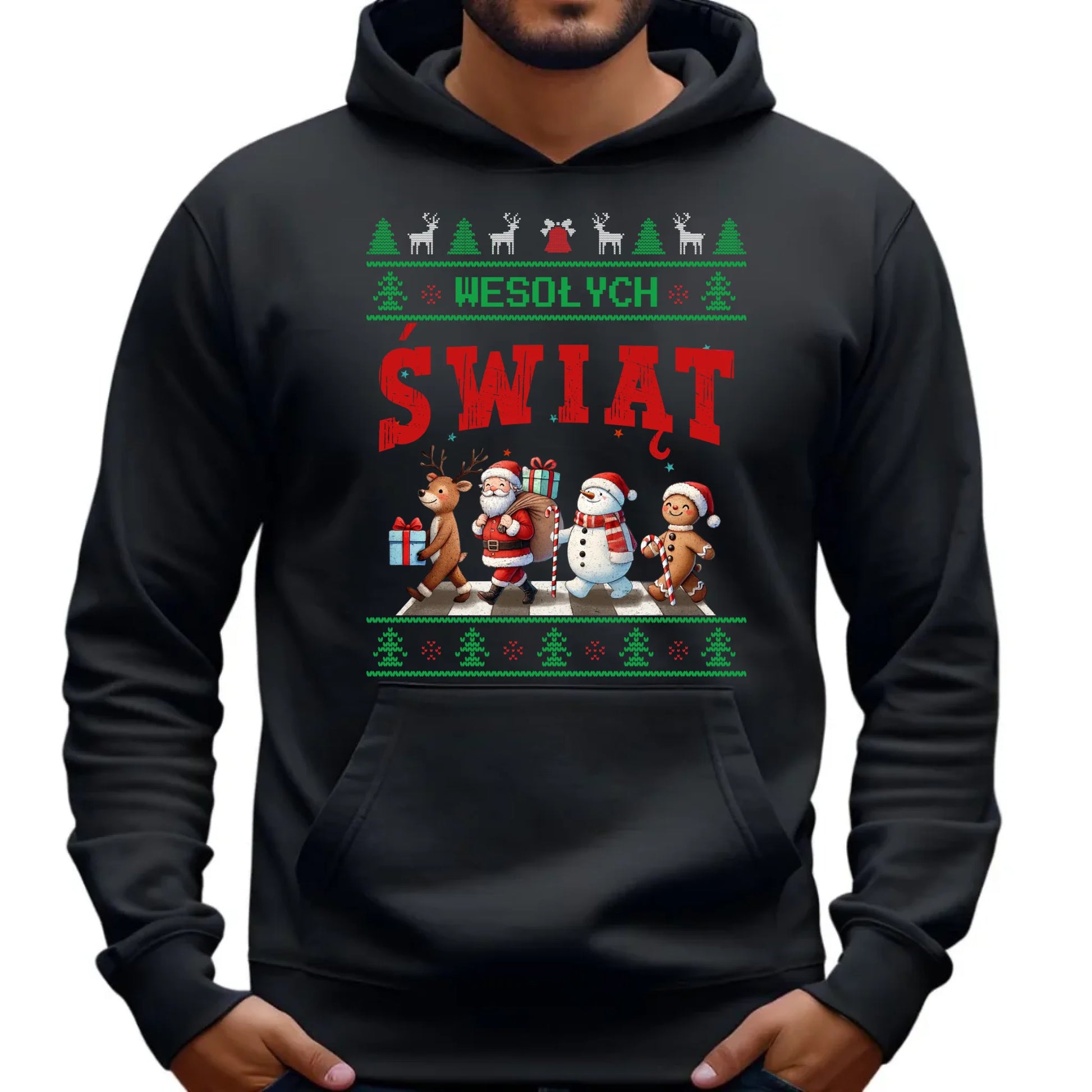 Bluza męska z kapturem świąteczna - Wesołych Świąt BN06 - StoryCups.pl