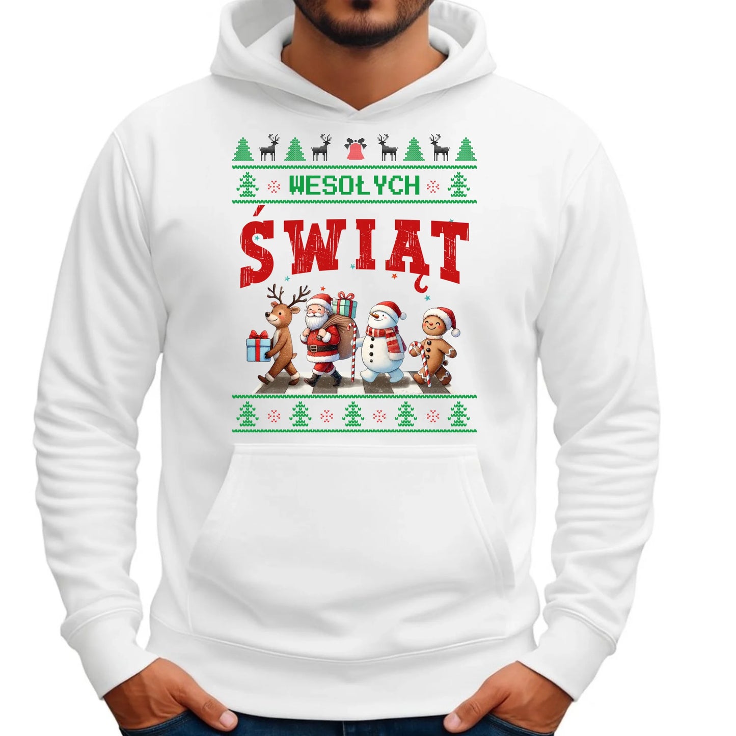 Bluza męska z kapturem świąteczna - Wesołych Świąt BN06 - StoryCups.pl
