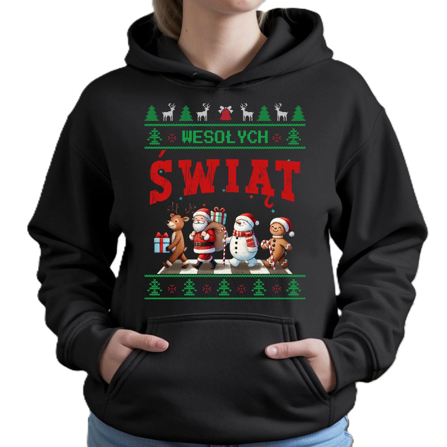 Bluza damska z kapturem świąteczna - Wesołych Świąt BN06 - StoryCups.pl