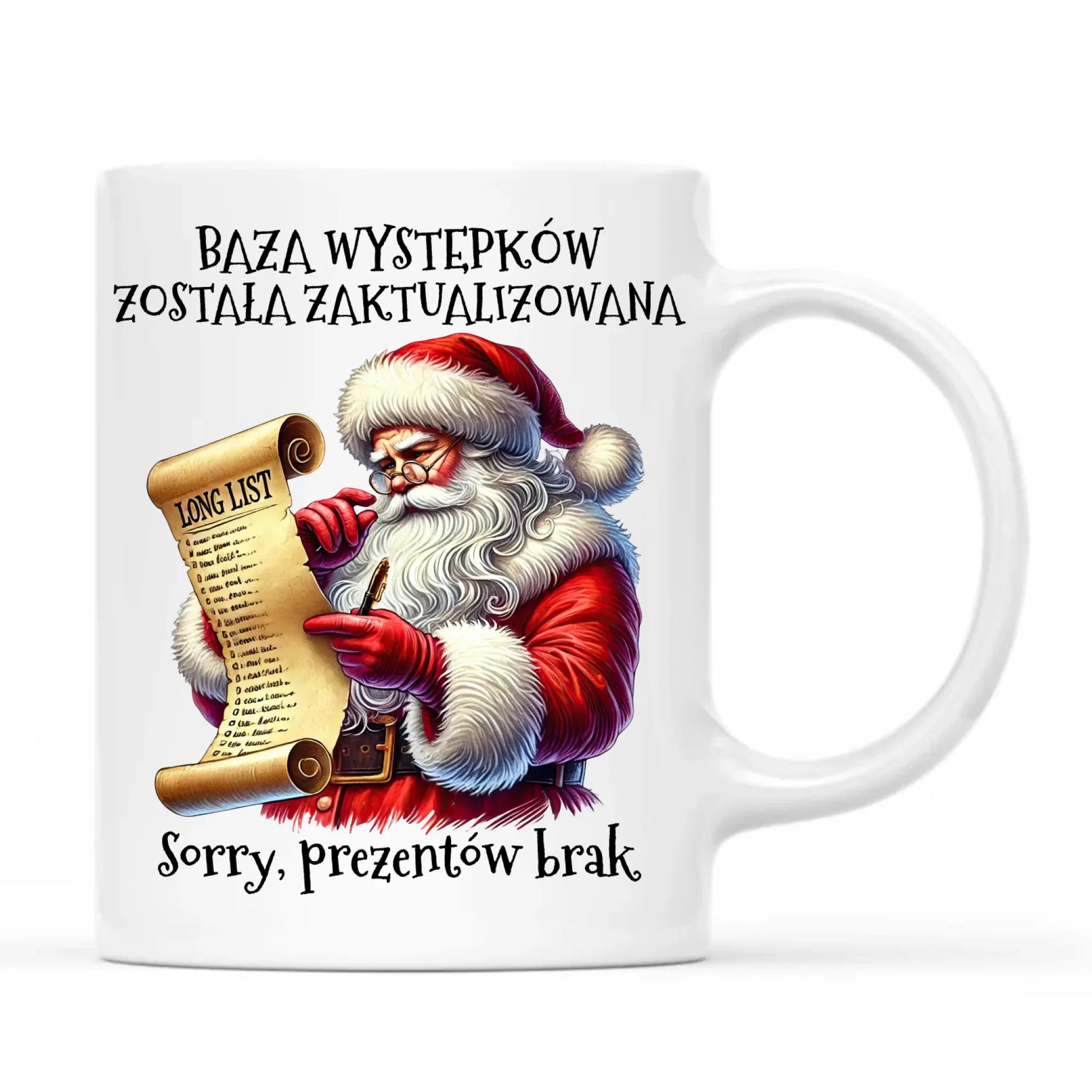 Kubek świąteczny z Mikołajem - Prezentów brak BN07 - StoryCups.pl