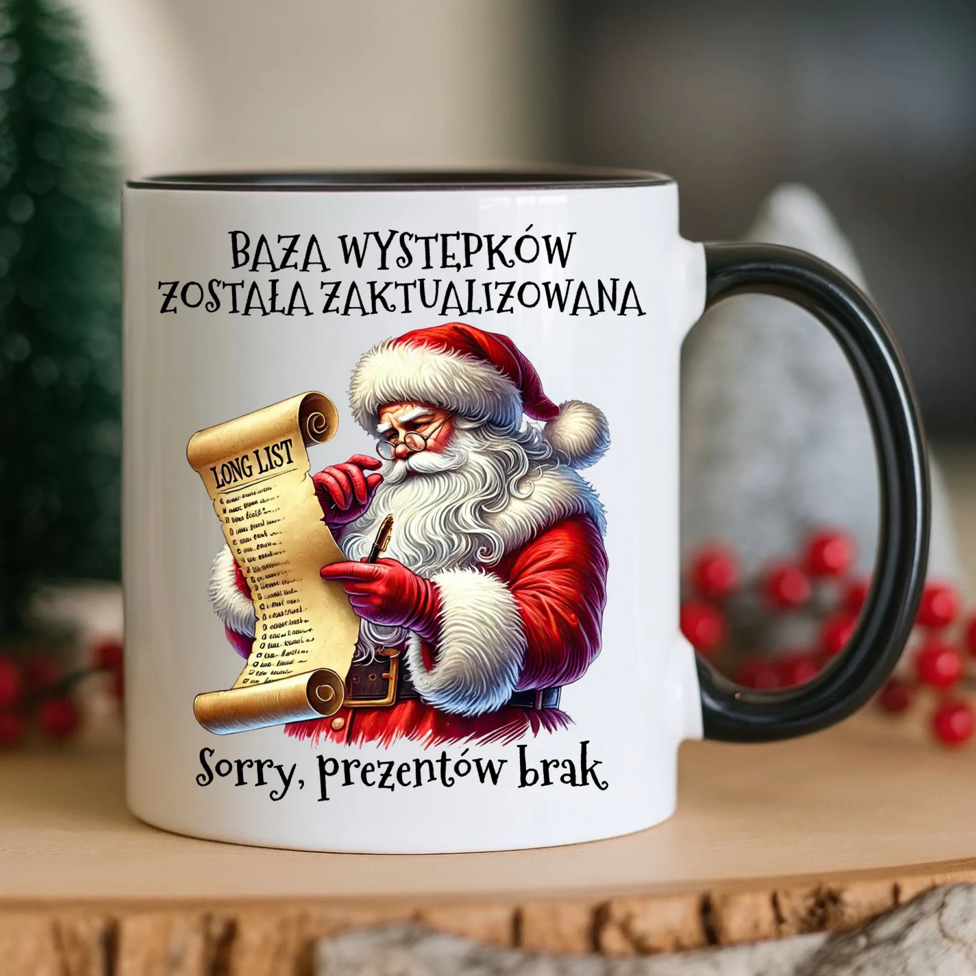 Kubek świąteczny z Mikołajem - Prezentów brak BN07 - StoryCups.pl