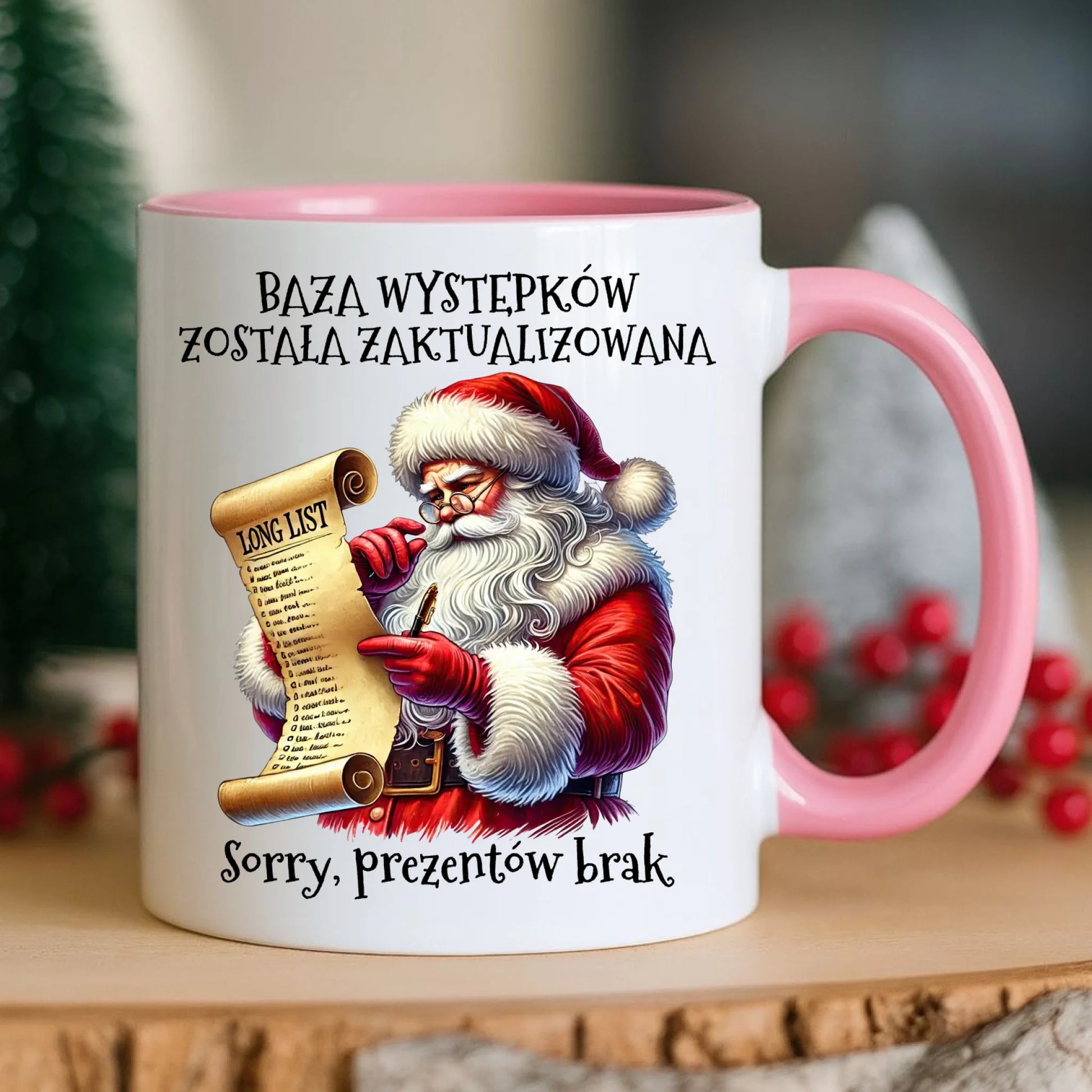 Kubek świąteczny z Mikołajem - Prezentów brak BN07 - StoryCups.pl