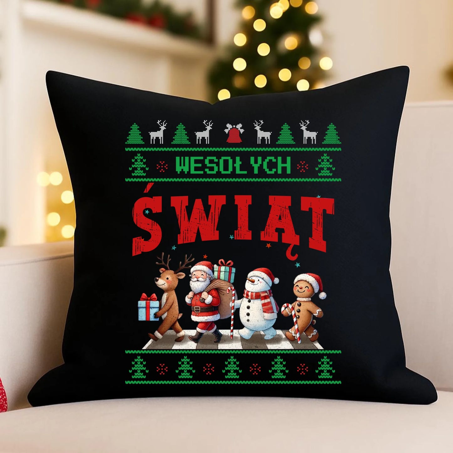 Poduszka dekoracyjna świąteczna - Wesołych Świąt BN06 - StoryCups.pl