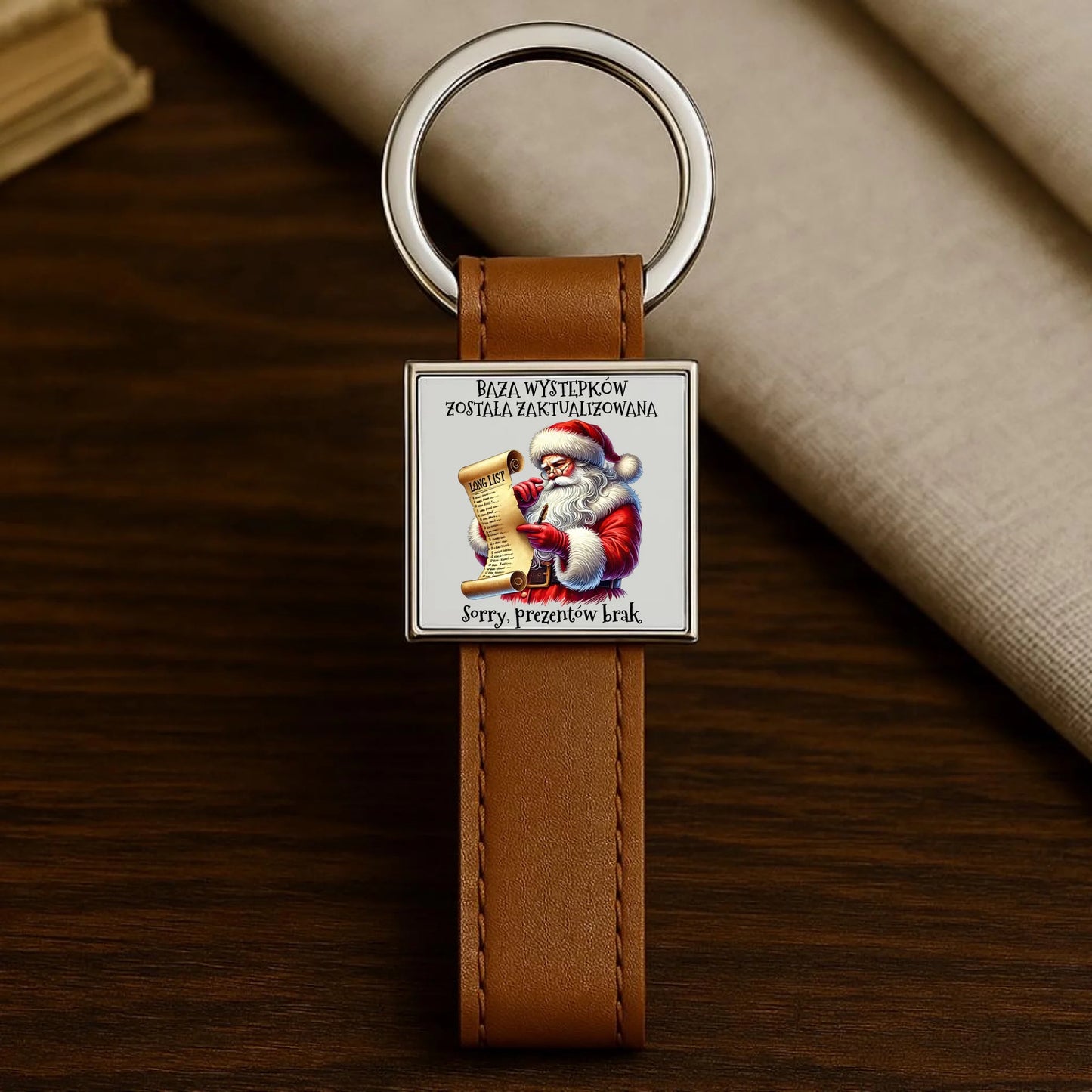 Brelok świąteczny z Mikołajem - Prezentów brak BN07 - StoryCups.pl